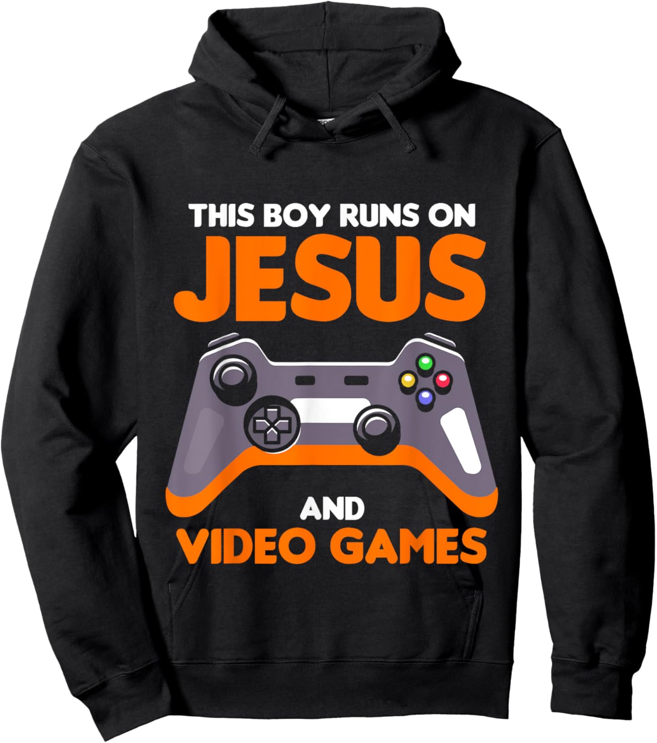 This Boy Runs On Jesus And Video Games Christian Hoodie - Hoodie | Black