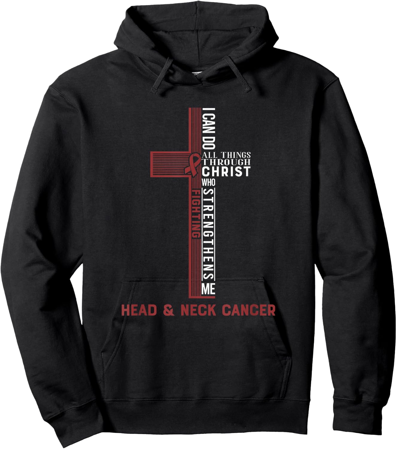 Head Neck Cancer Fight Bow Hoodie - Hoodie | Black
