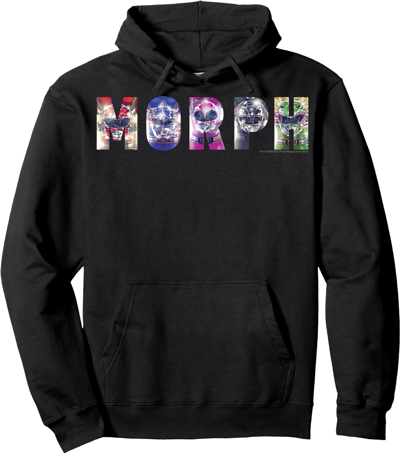 Power Rangers Heroes And Villains Graphic Color Group Poster Hoodie - Hoodie | Black