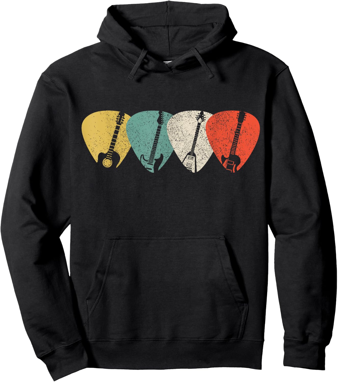 Gitarre - Apparel & Geschenke Guitar Music Vintage Musician Hoodie - Hoodie | Black