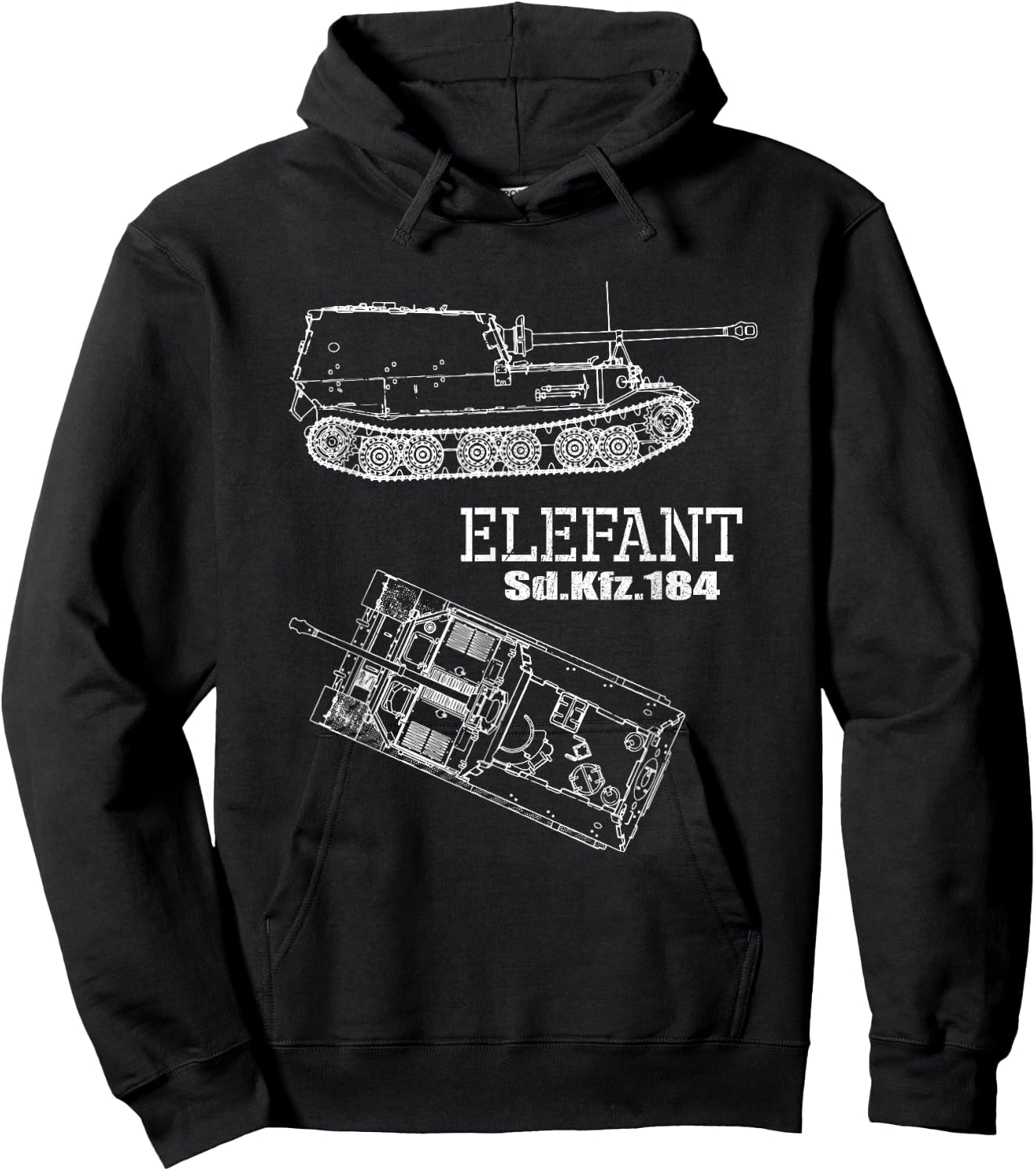 Elephant Ferdinand Panzerjäger Tiger German Wehrmacht WW 2 Hoodie - Hoodie | Black