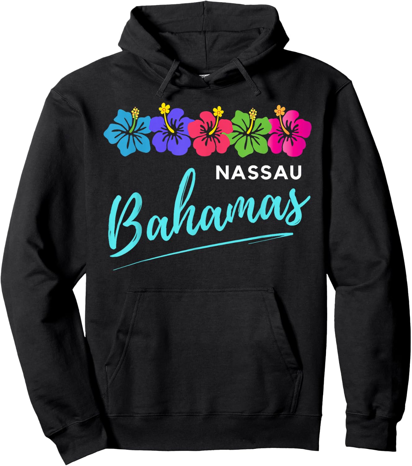 Nassau Bahamas Tropical Flower Beach Vacation Family Group Hoodie - Hoodie | Black