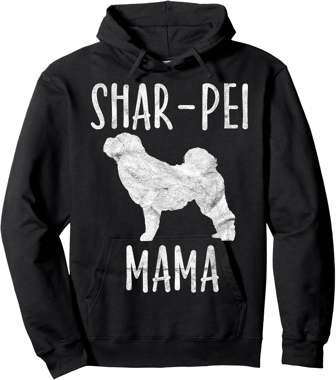 Vintage Shar-Pei Mama Gift Sharpei Mom Dog Owner Mother Hoodie - Hoodie | Black