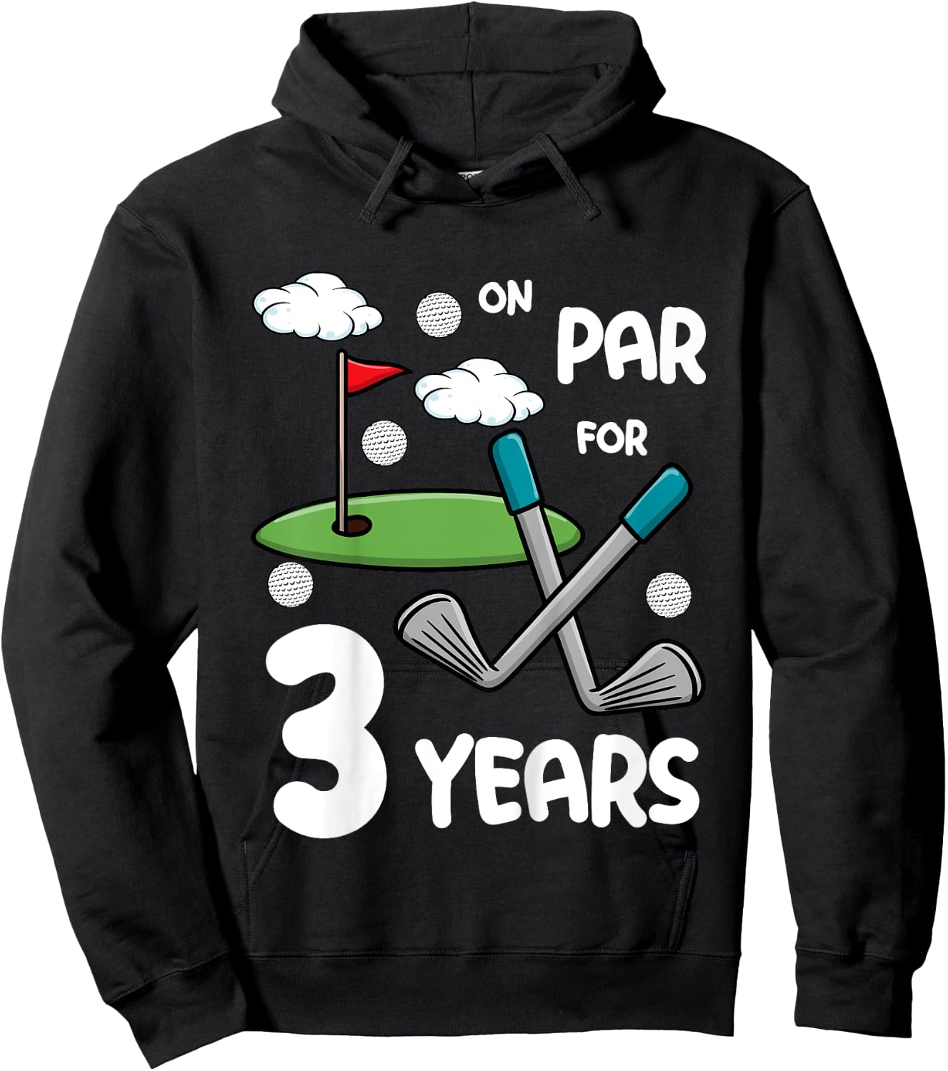 3rd Birthday Golf Funny Golfer 3 Year Old Boy Girl Hoodie - Hoodie | Black