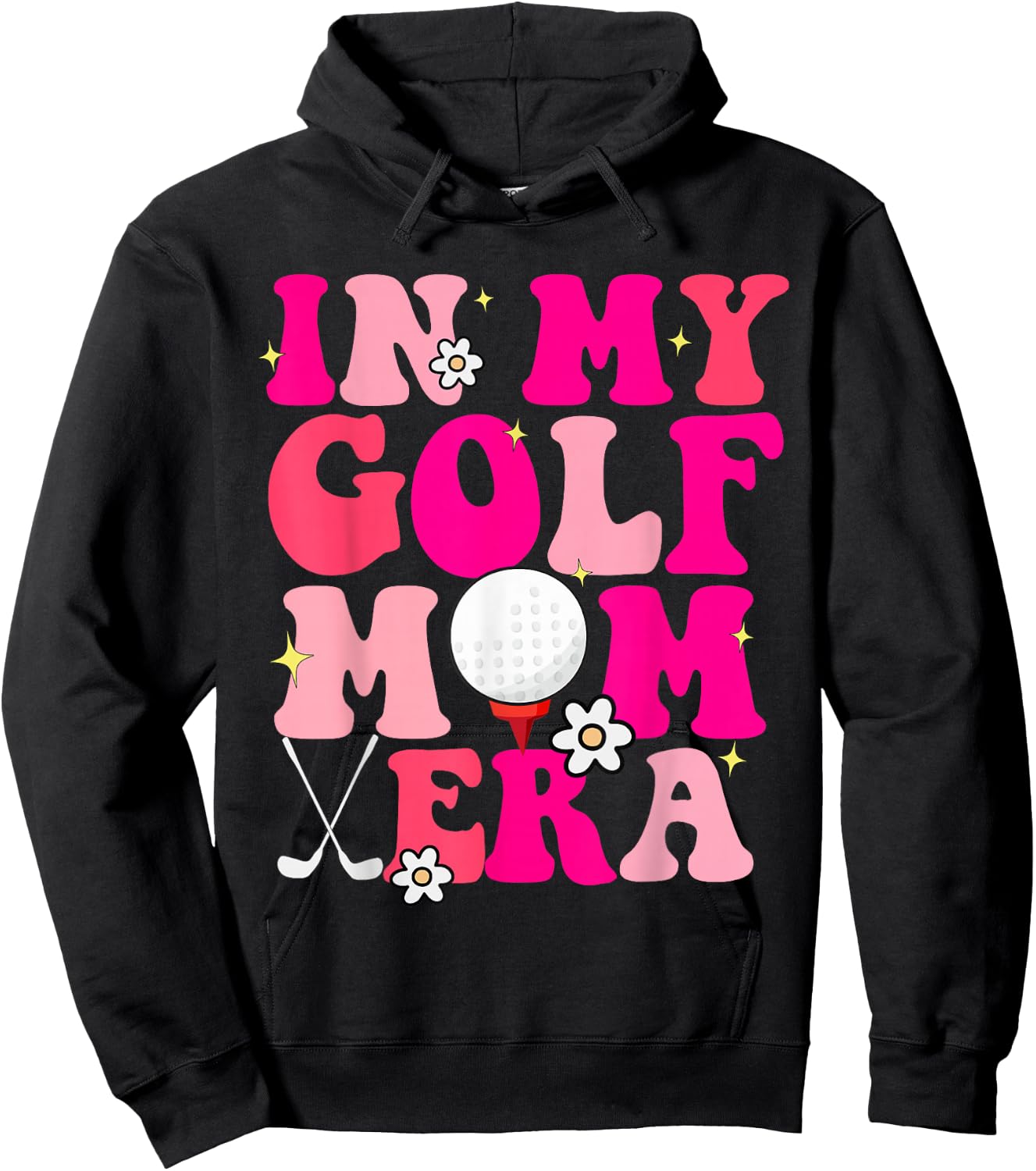 Groovy In My Golf Mom Era Mom Hoodie - Hoodie | Black