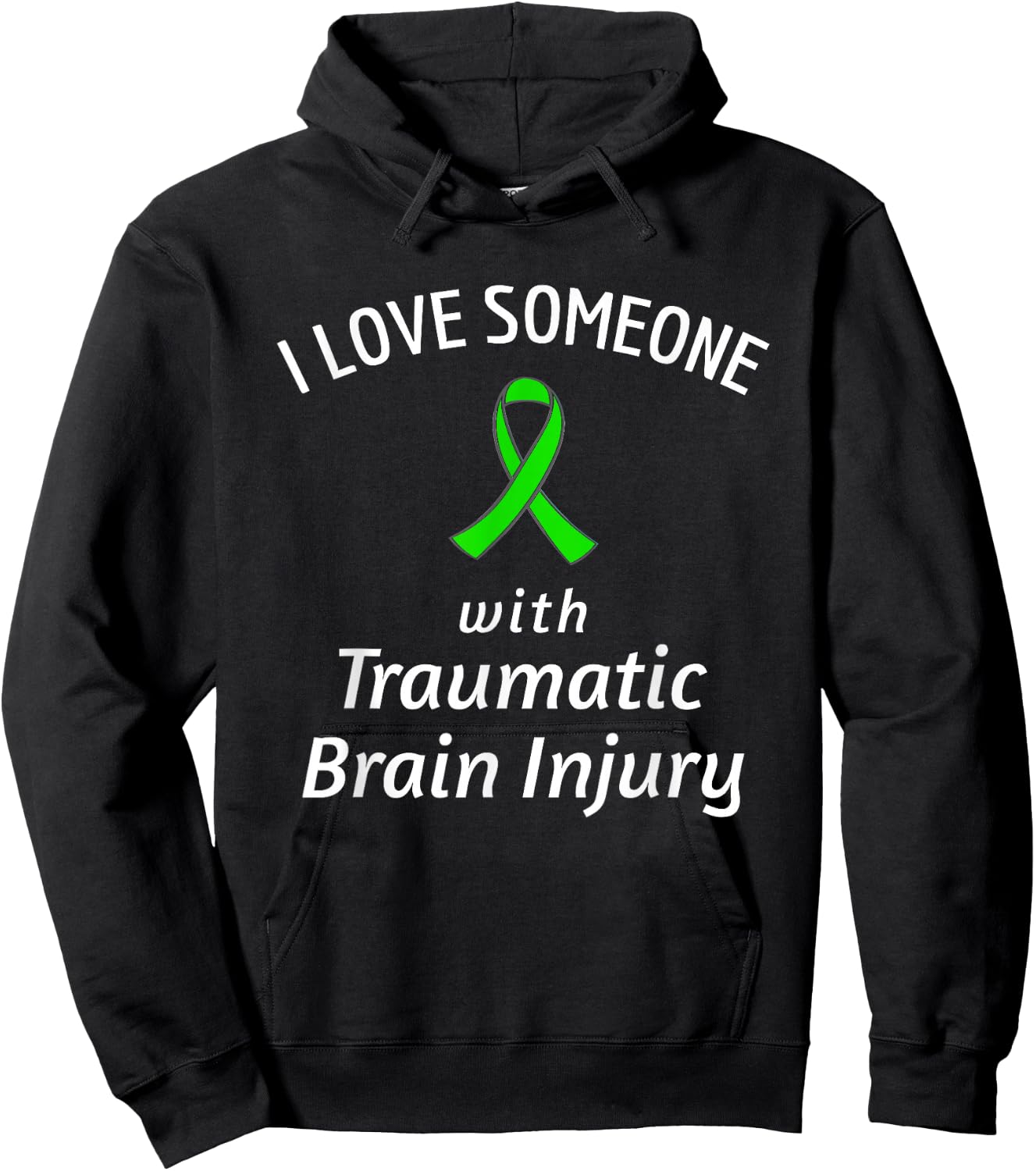 Brain Injury Raise Awareness Love Someone Traumatic Ribbon Hoodie - Hoodie | Black