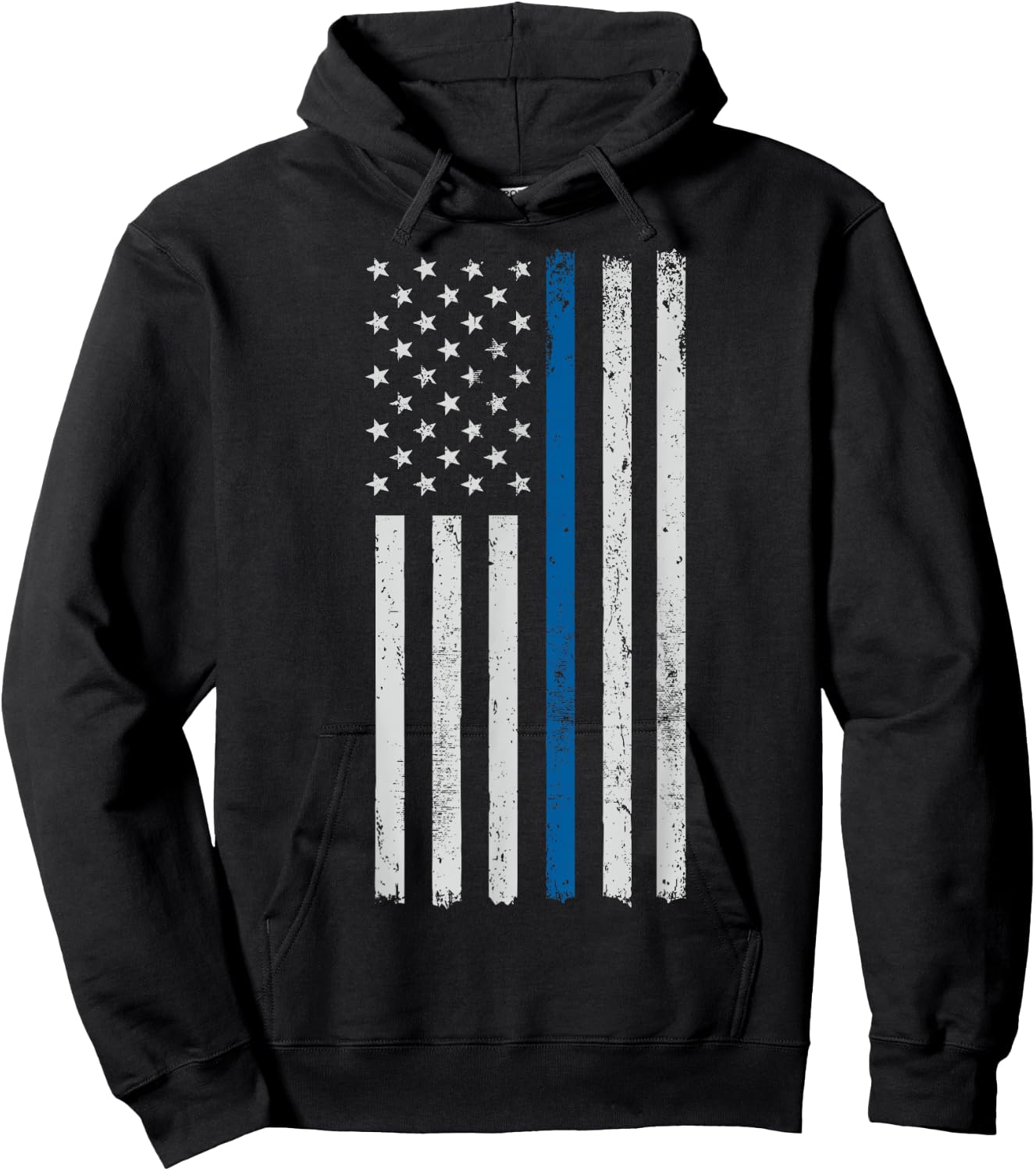 American Flag Thin Blue Line Police Support Lives Matter US Hoodie - Hoodie | Black