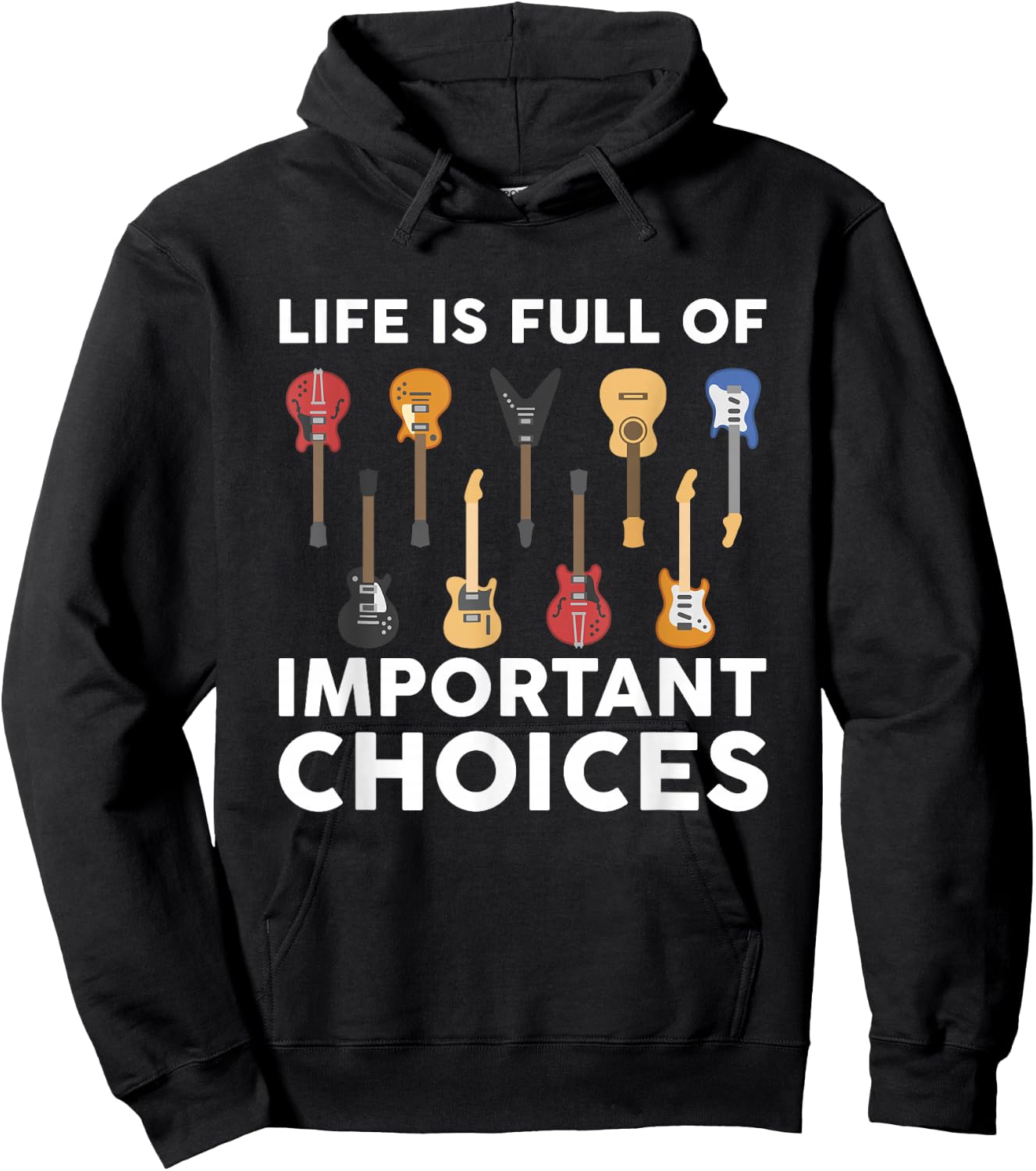 Funny Guitarist Guitar Player Music Lover Gift Women Short Sleeve Hoodie - Hoodie | Black