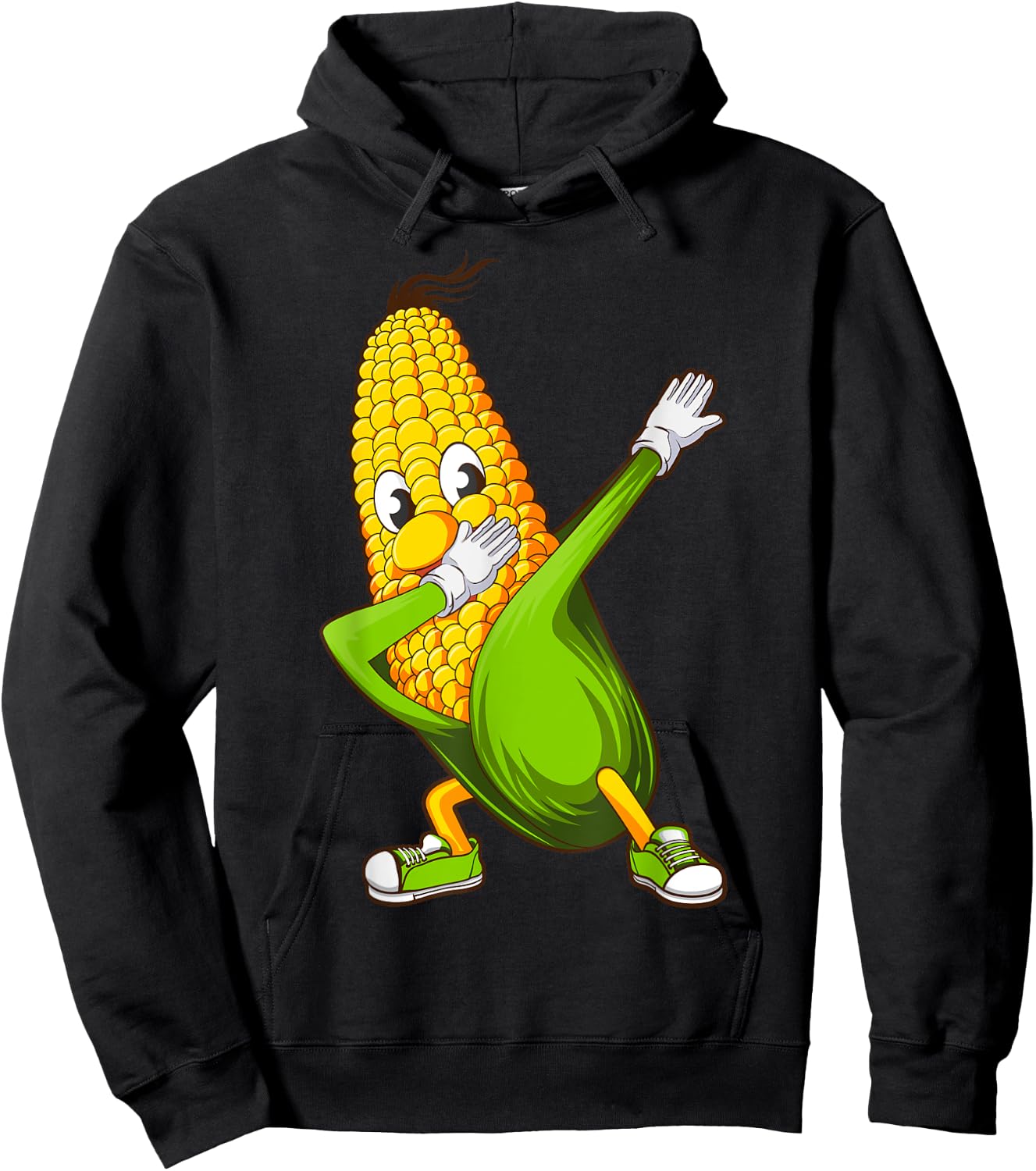 Funny Dabbing Corn Gift | Cute Dancing Farmers Men Women Hoodie - Hoodie | Black