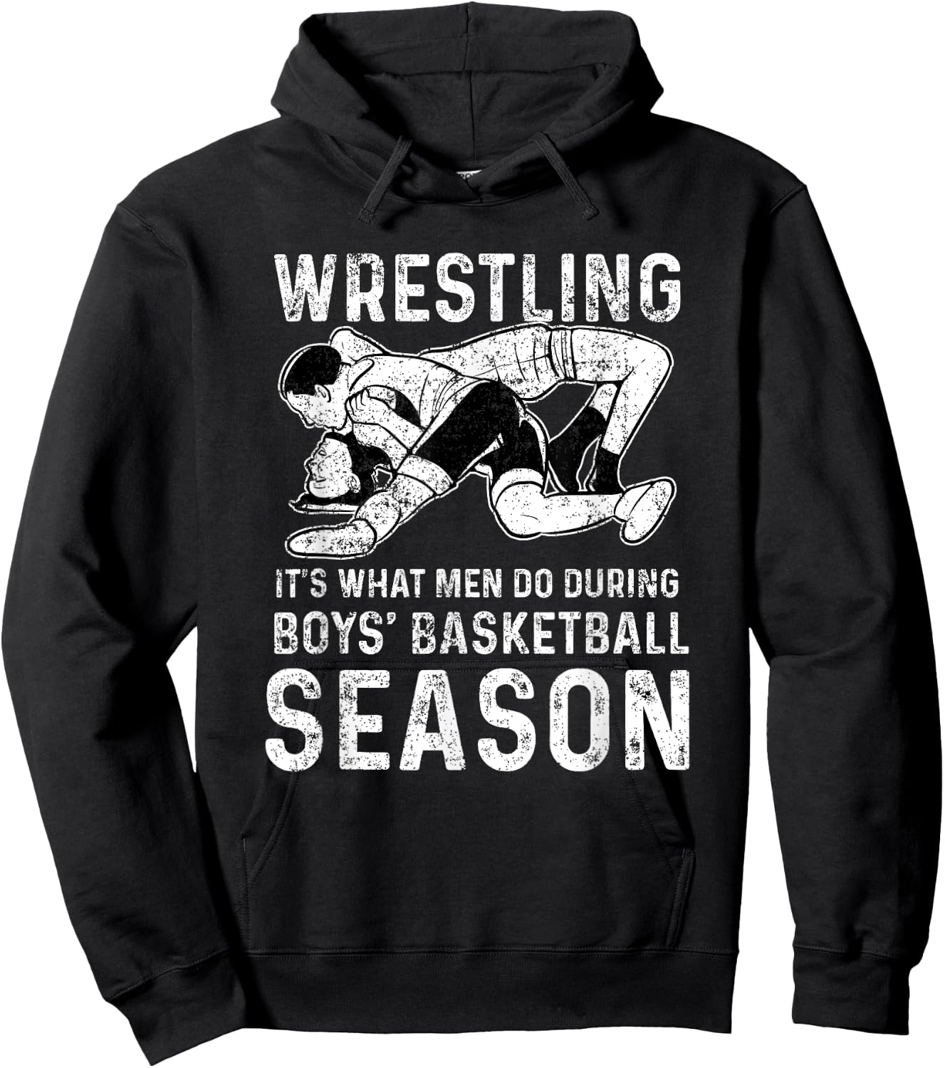 Wrestler Shop Men's Wrestling , Black, Small Hoodie - Hoodie | Black