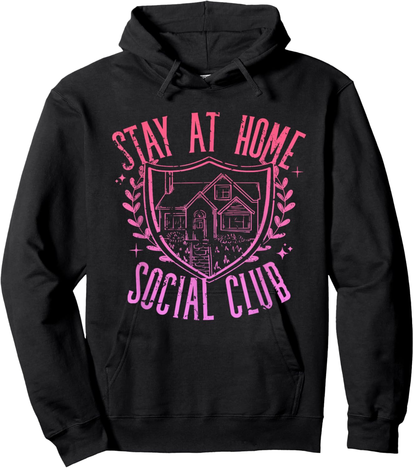 Stay At Home Social Club Funny Apparel Hoodie - Hoodie | Black