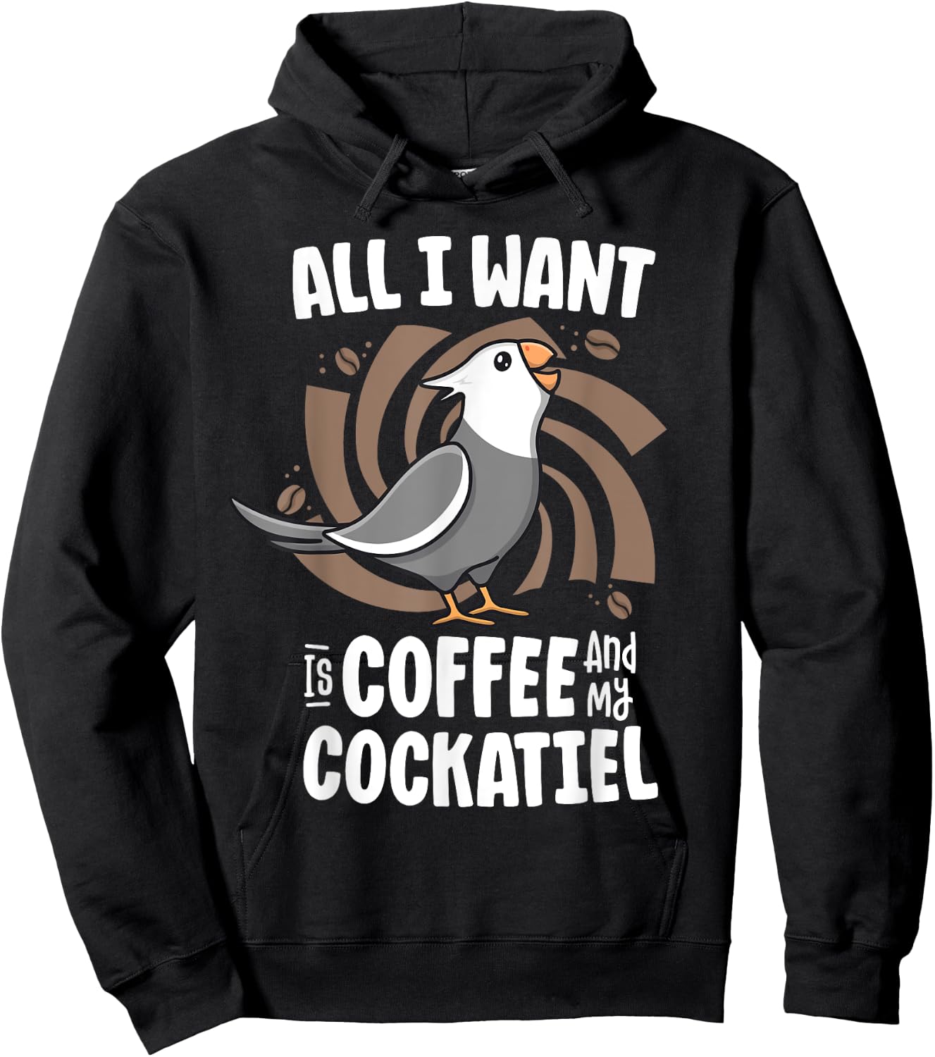 All I Want Is Coffee And My Cockatiel Women White Face Birb Hoodie - Hoodie | Black