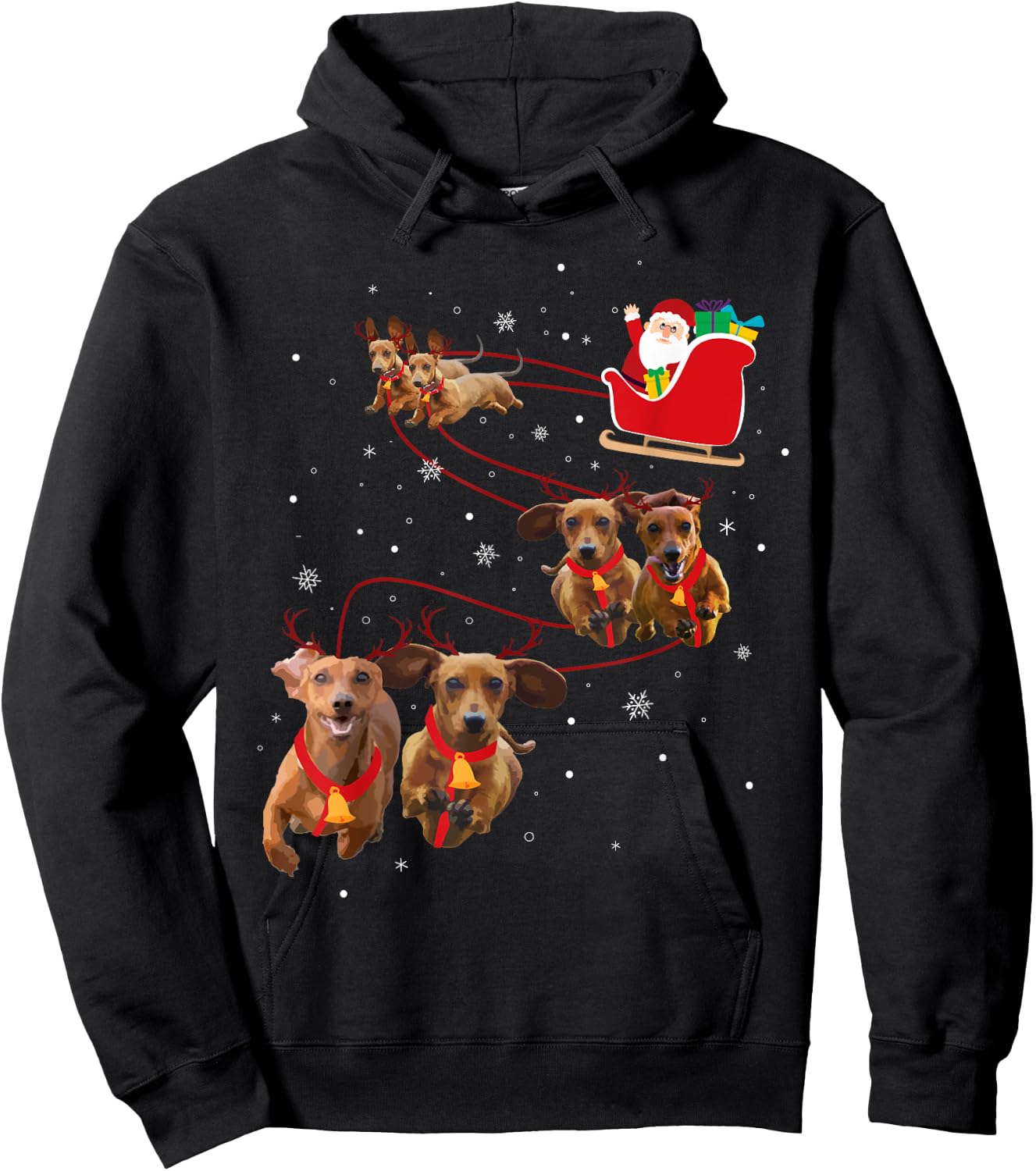 Dachshund Christmas Hoodie - Hoodie | Black
