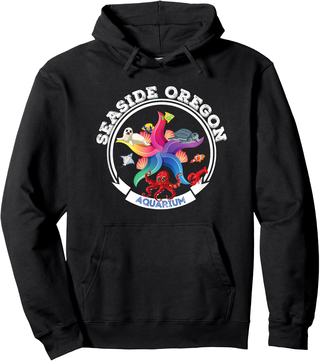 Seaside Oregon Aquarium Marine Life Sea Creatures Souvenir Hoodie - Hoodie | Black