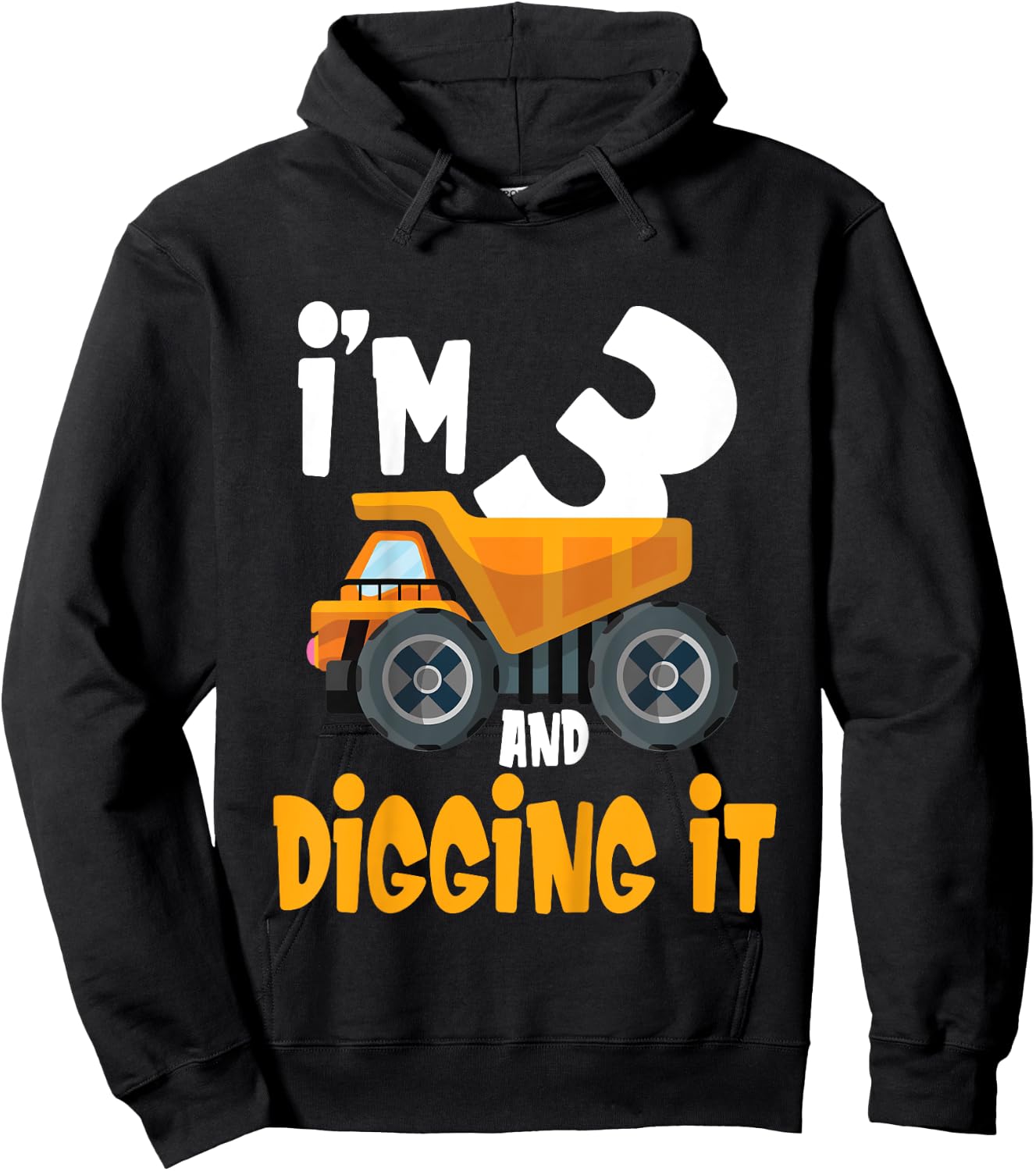 I'm 3 and digging it 3 year old 3rd Birthday Boy I'm 3 Hoodie - Hoodie | Black