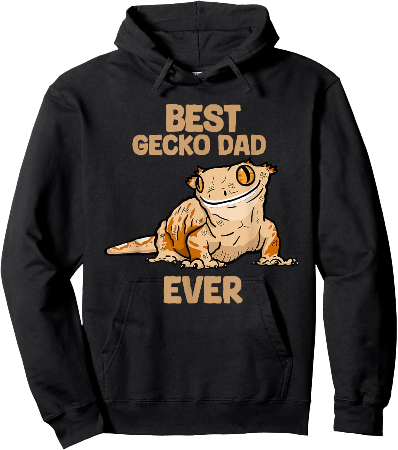Father's Day Best Gecko Dad Ever Crested Gecko Hoodie - Hoodie | Black