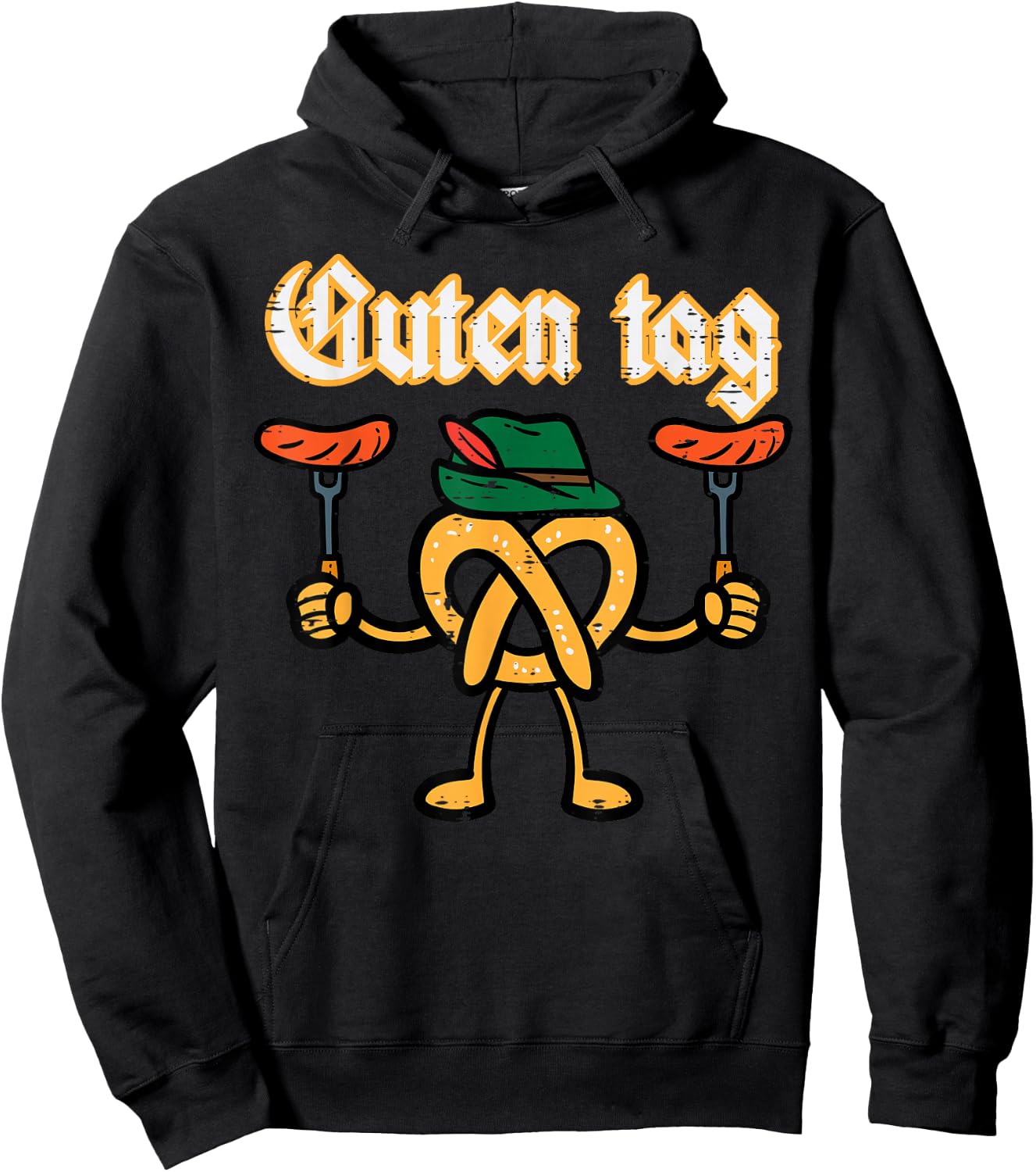 Oktoberfest Guten Tag Pretzel German Costume Kids Men Women Hoodie - Hoodie | Black