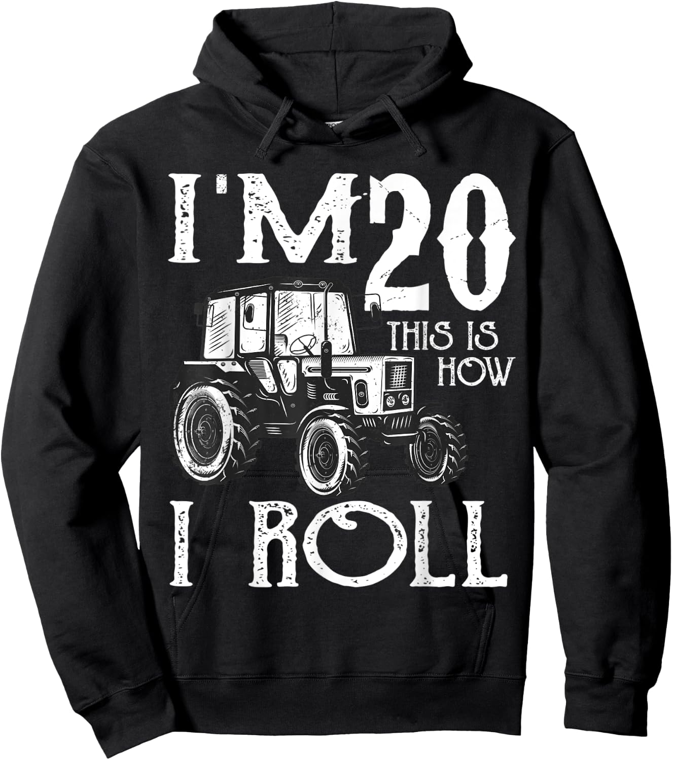 20th Birthday Tractor Farmer Rancher Funny 20 years old gift Hoodie - Hoodie | Black