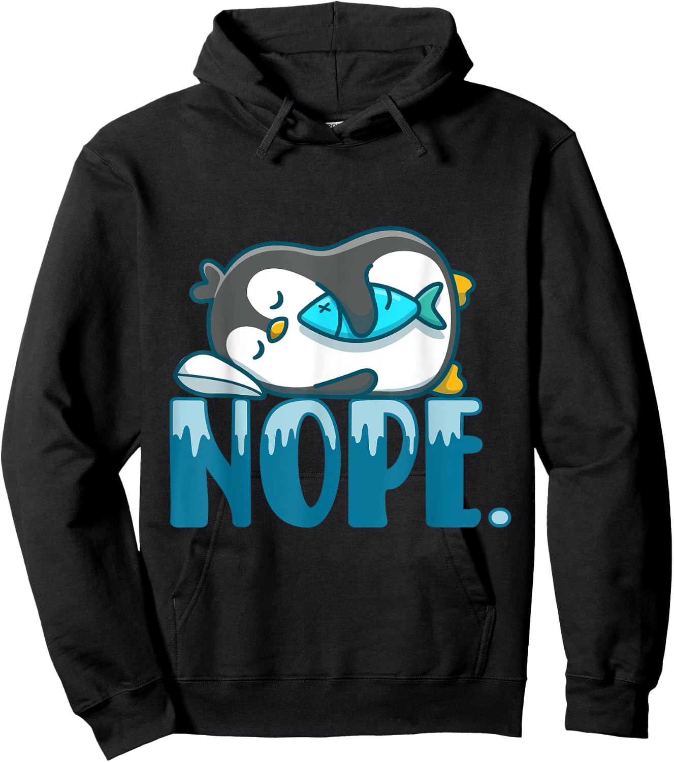 Nope Sleepyhead Sleepy Bedroom Penguins Flippers Penguin Hoodie - Hoodie | Black