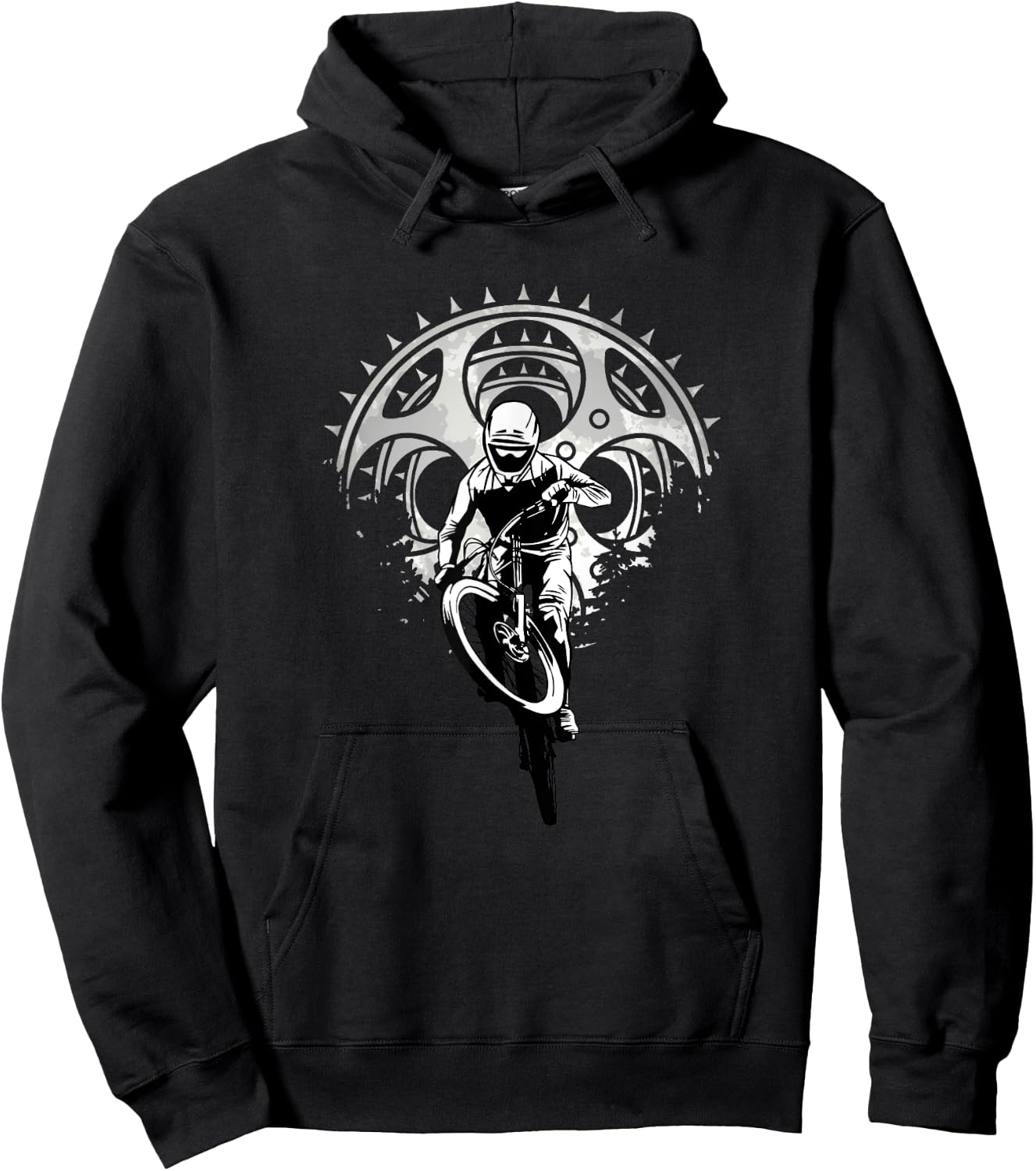 Downhill Biker Graphics - Mountain Bike & Mountain Biker Hoodie - Hoodie | Black