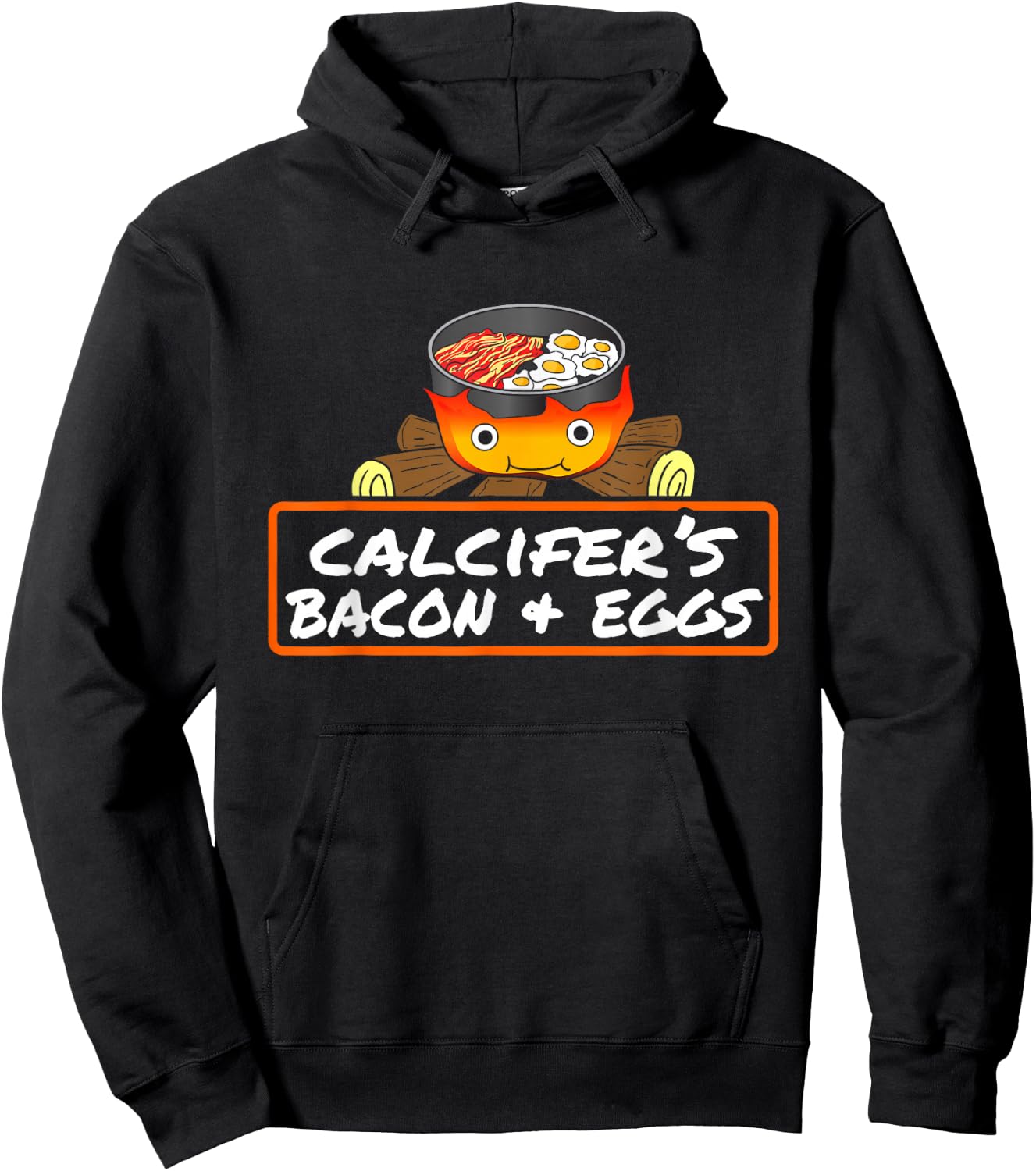 Food Lover Pun Bacon Egg Cook Dish Calcifer's Gift Hoodie - Hoodie | Black