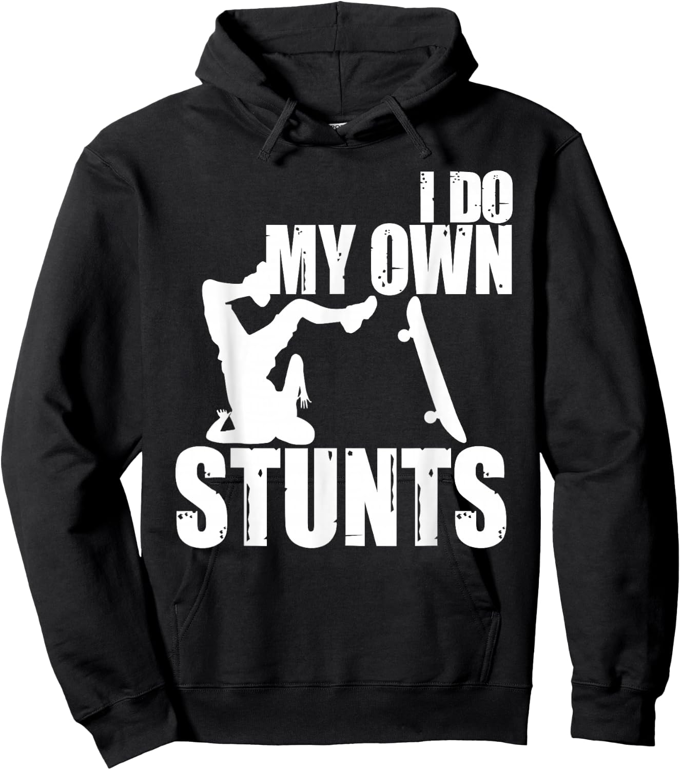 Funny I Do My Own Stunts | Skateboarding Gift Boys Girls Hoodie - Hoodie | Black