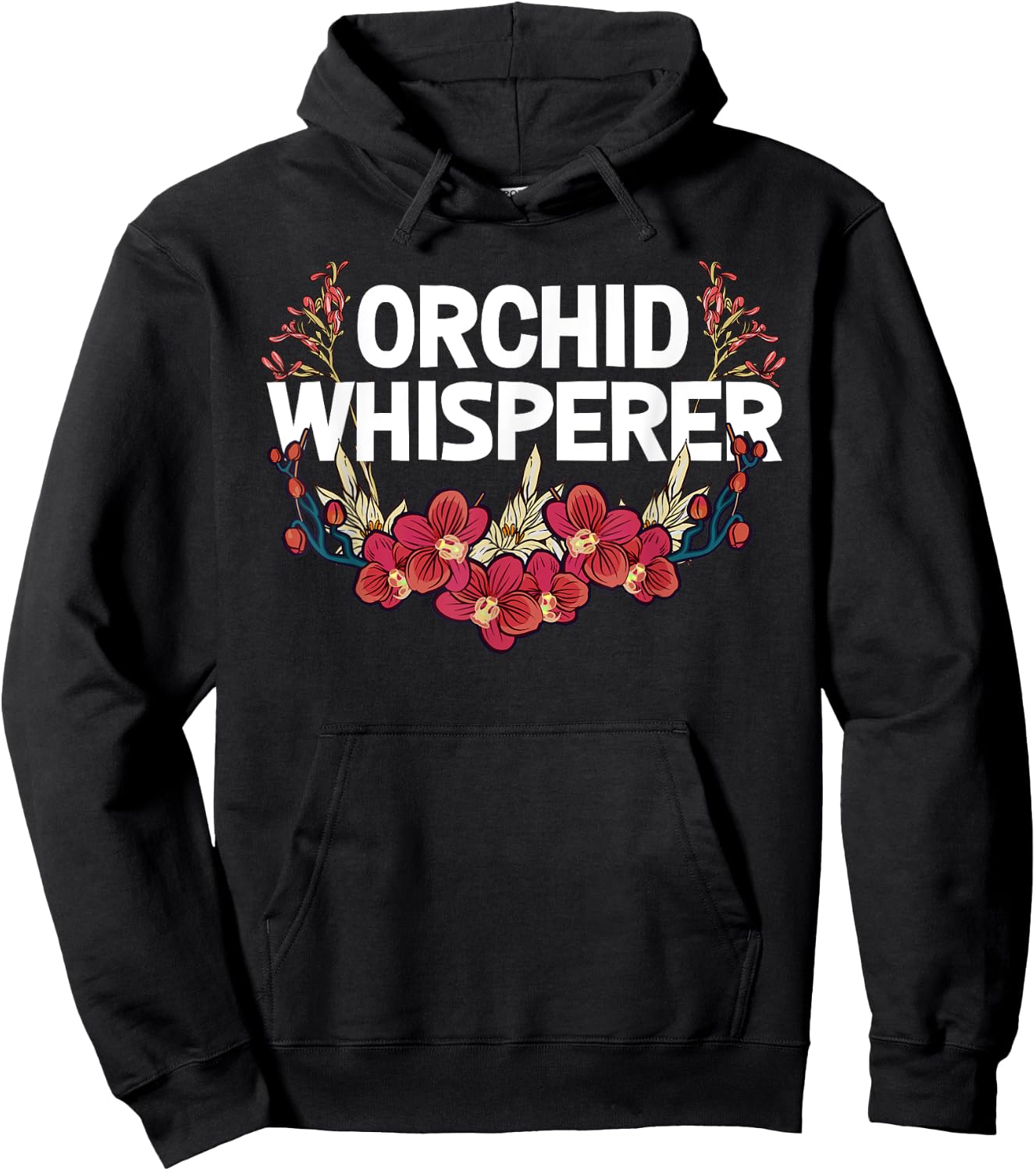 Funny Orchid Gift Women Cool Orchid Flower Whisperer Hoodie - Hoodie | Black