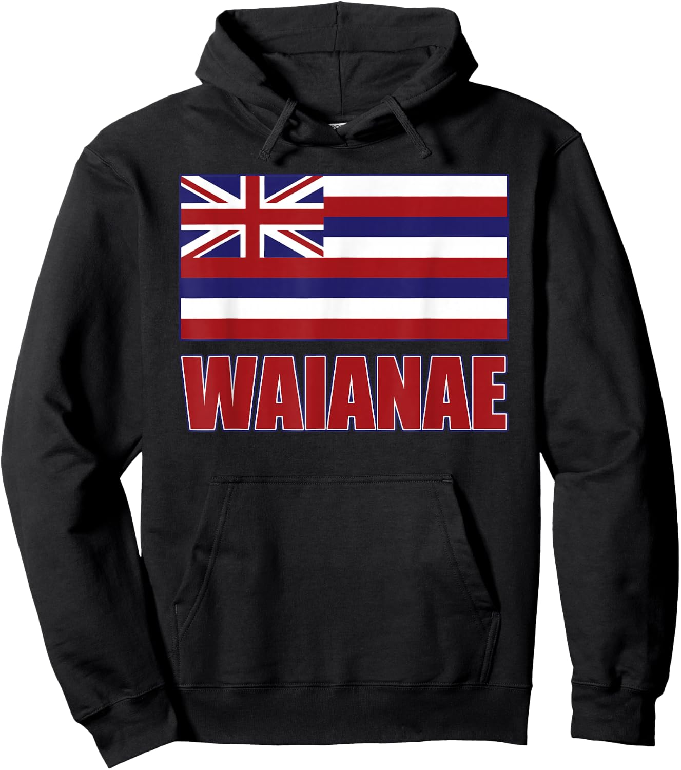 WAIANAE Hawaii Hawaiian Flag, Hawaii 96792 Hoodie - Hoodie | Black