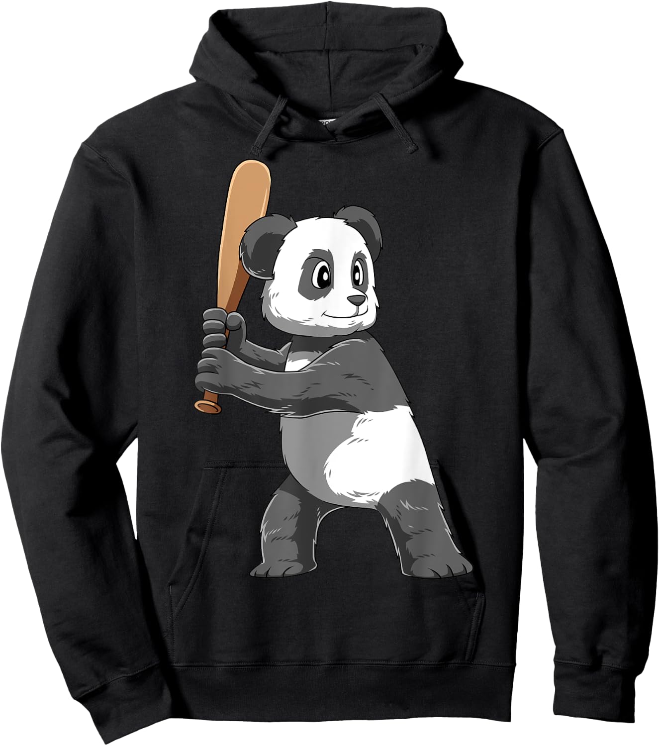 Panda Baseball Panda Playing Baseball Panda Hoodie - Hoodie | Black
