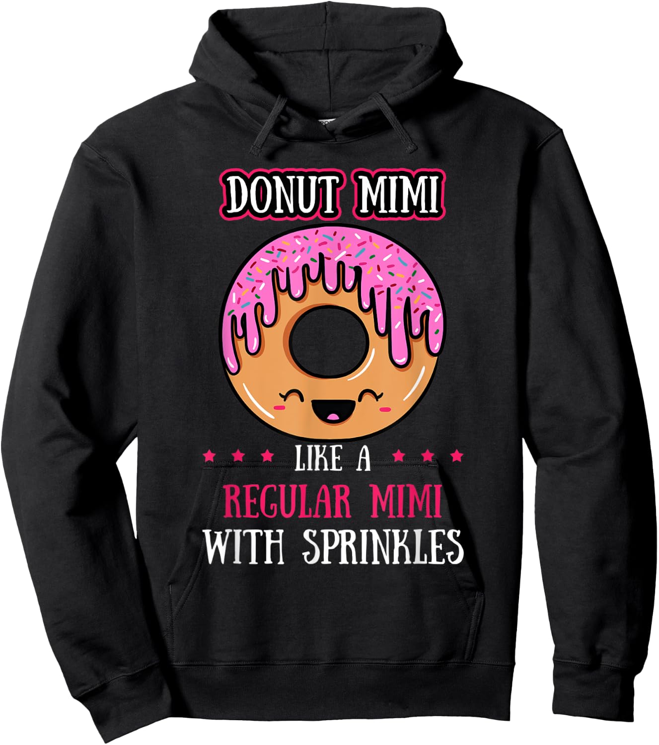 Donut Mimi Doughnut Mother Fried Dough Lover Mommy Hoodie - Hoodie | Black