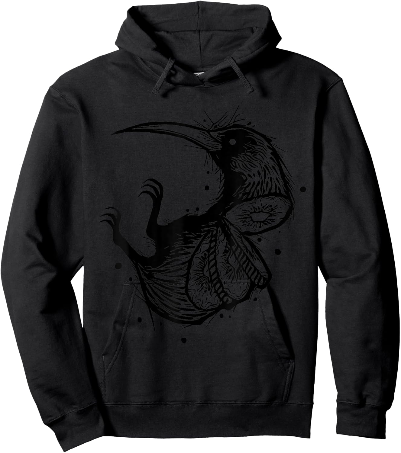 Cute New Zealand Kiwi Bird Shirt Tattoo Style Kiwifruit Gift Hoodie - Hoodie | Black