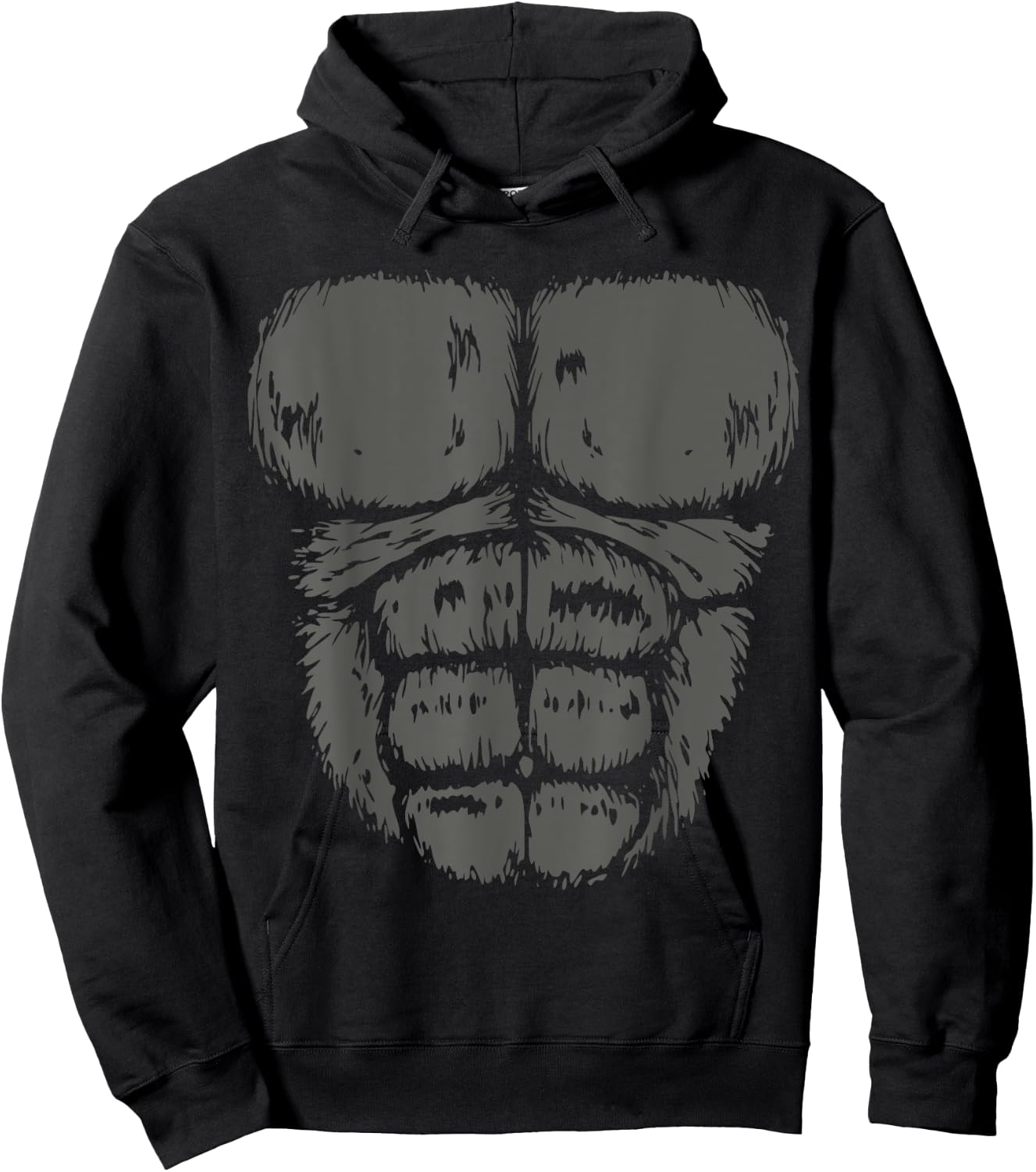 Gorilla Monkey Belly Chest Costume DIY Halloween Hoodie - Hoodie | Black