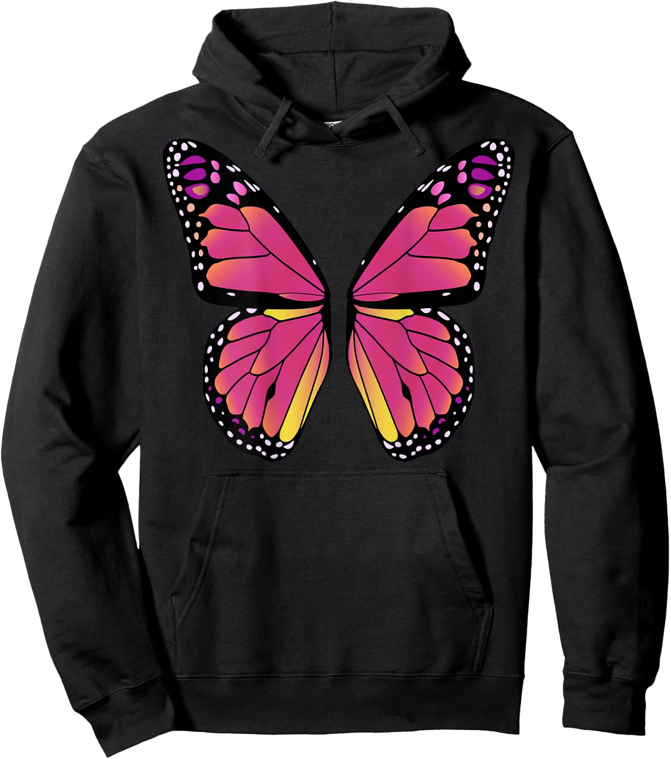 Butterfly Wings On The Back - Pink Fairy Halloween Costume Hoodie - Hoodie | Black