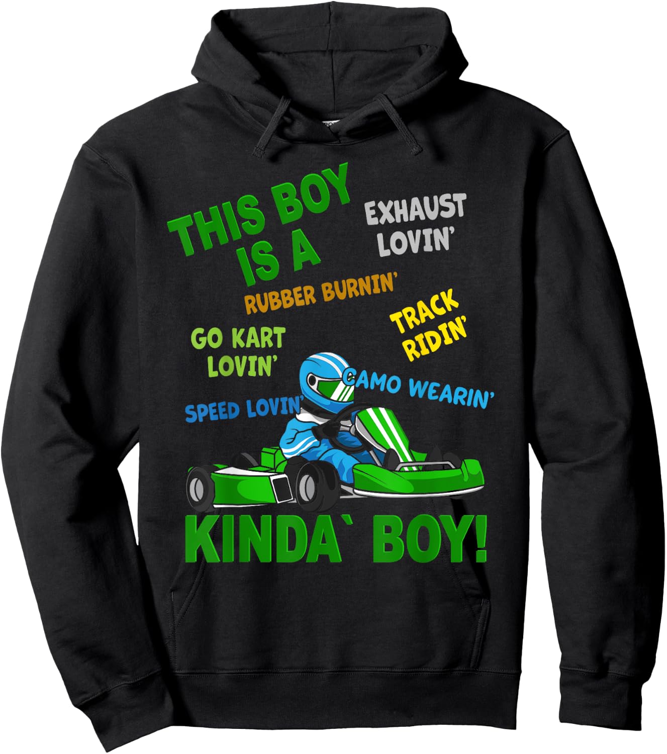 Go-Kart Boy - Go-Kart Track - Racing Kart Driving Hoodie - Hoodie | Black