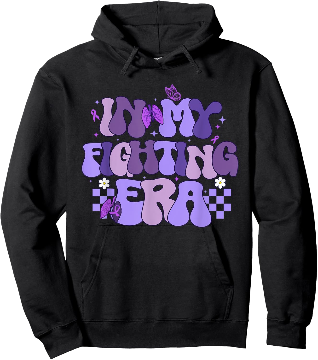 In My Fighting Era Cystic Fibrosis Awareness Month Hoodie - Hoodie | Black