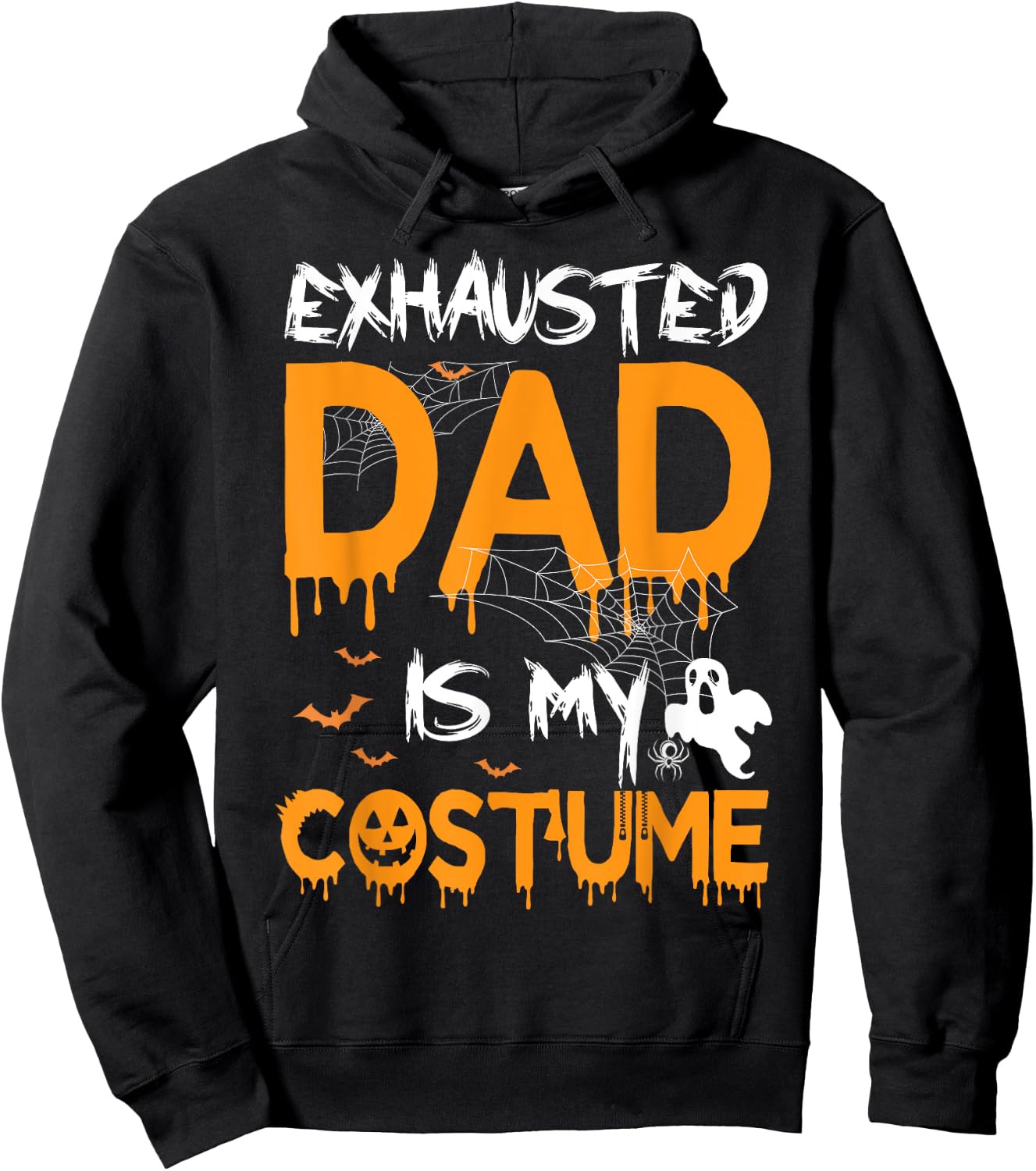 Exhausted Dad Is My Costume Funny Matching Dad Halloween Hoodie - Hoodie | Black