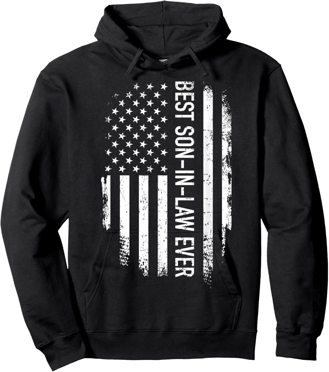Best Son-in-Law Ever US American Vintage Flag Hoodie - Hoodie | Black
