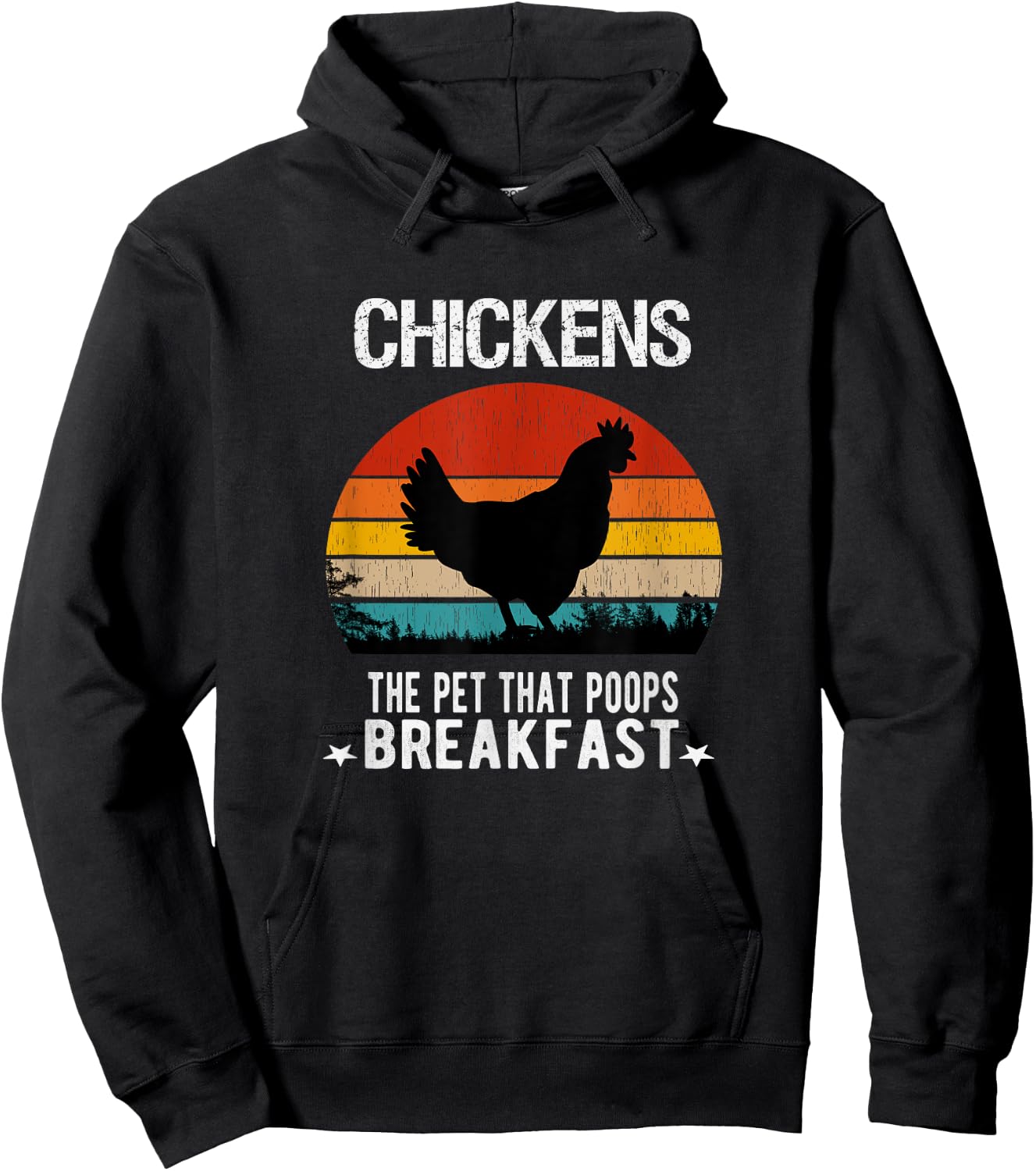 Chickens the pet that poops Breakfast Men Women Kids Farmers Hoodie - Hoodie | Black