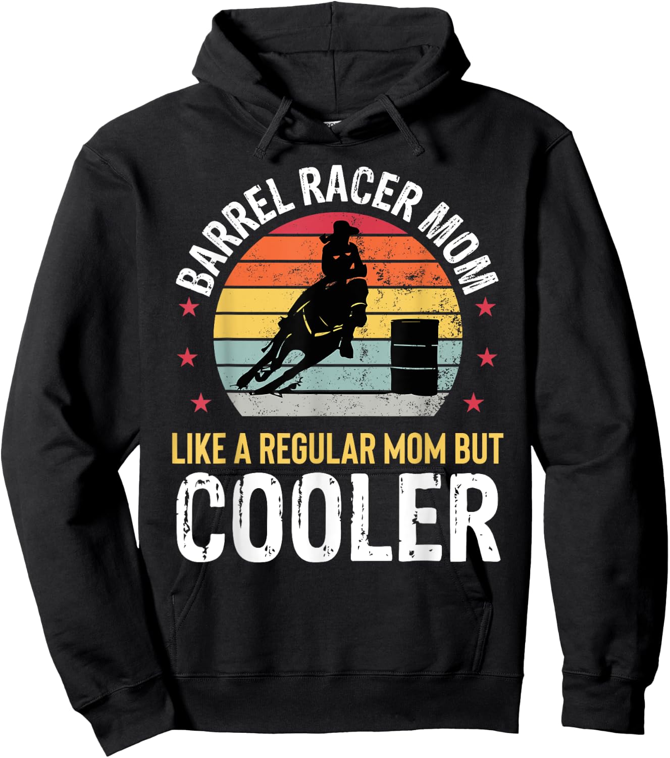 Barrel Racer Mom Funny Barrel Racing Women Mother Girls Hoodie - Hoodie | Black