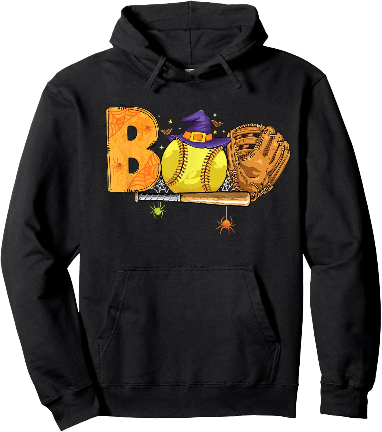 Boo softball Player Catcher Pitcher funny Halloween costume Hoodie - Hoodie | Black