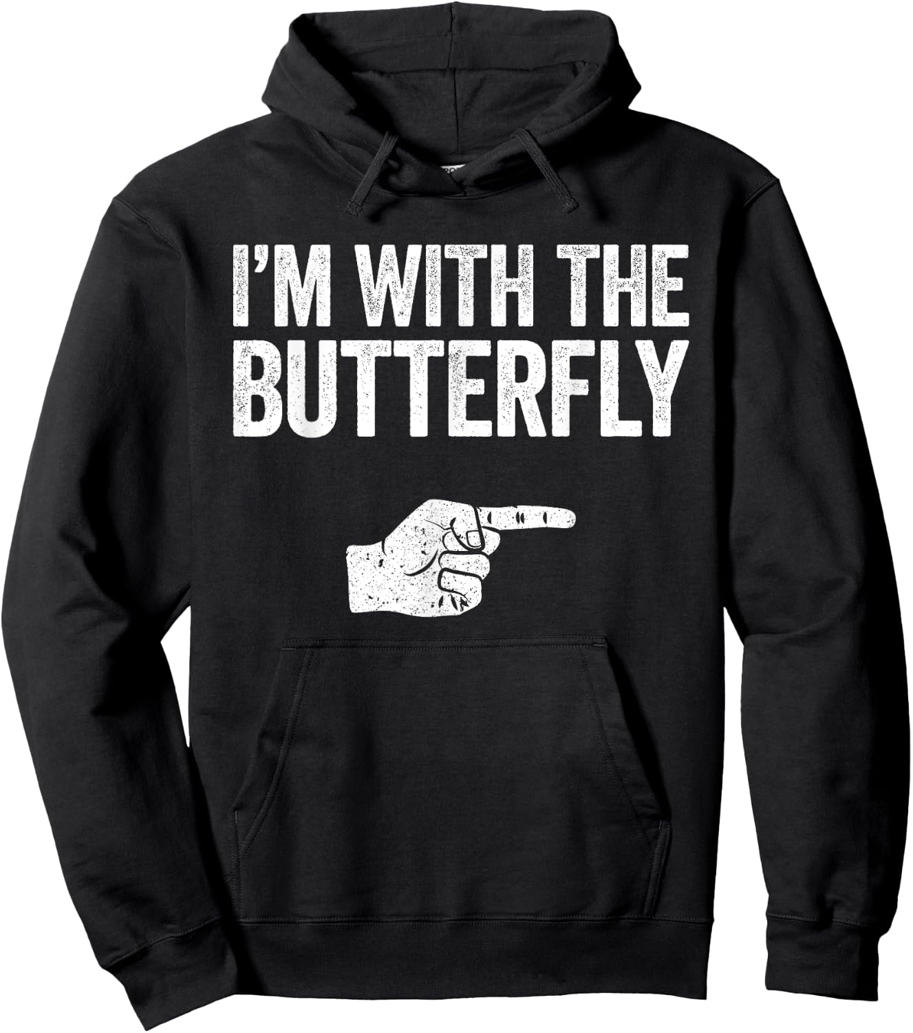 I'm With The Butterfly Matching Butterfly Shirt Hoodie - Hoodie | Black
