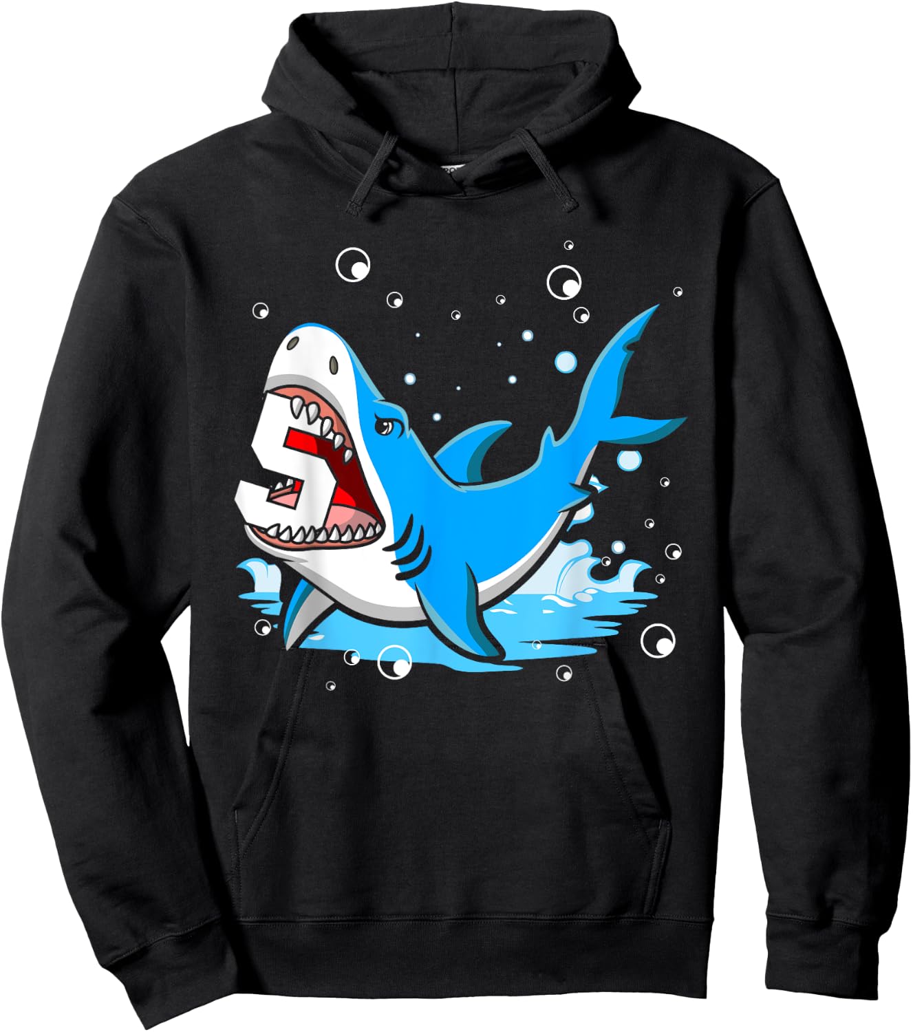 Kids Shark 5th Birthday Boys Funny Shark 5 yrs Old Birthday Hoodie - Hoodie | Black