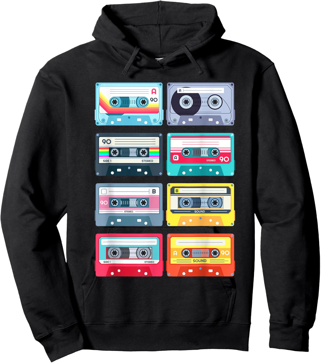 80s 90s Vintage Graphic Novelty & Cool Designs Hoodie - Hoodie | Black