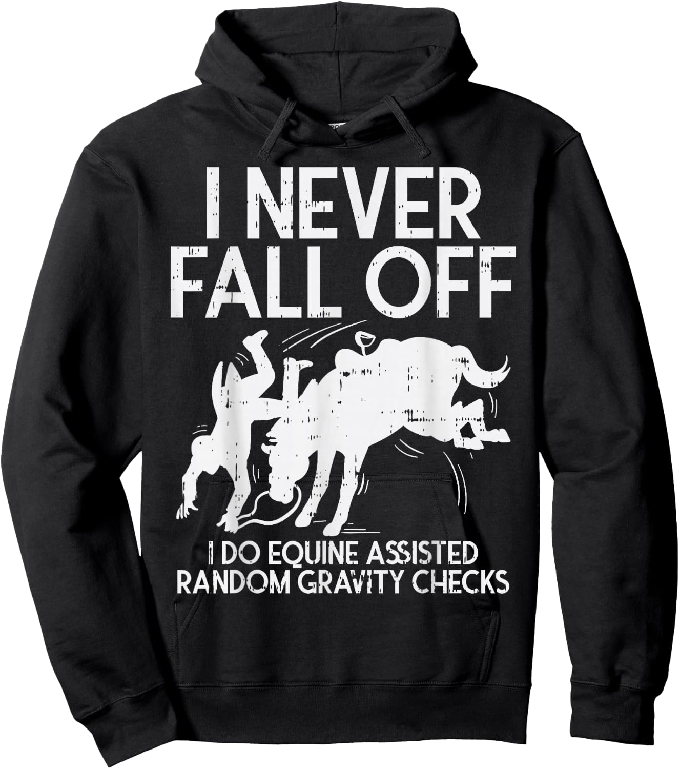 Never Fall Off Horse Funny Horseback Riding Equestrian Gift Hoodie - Hoodie | Black