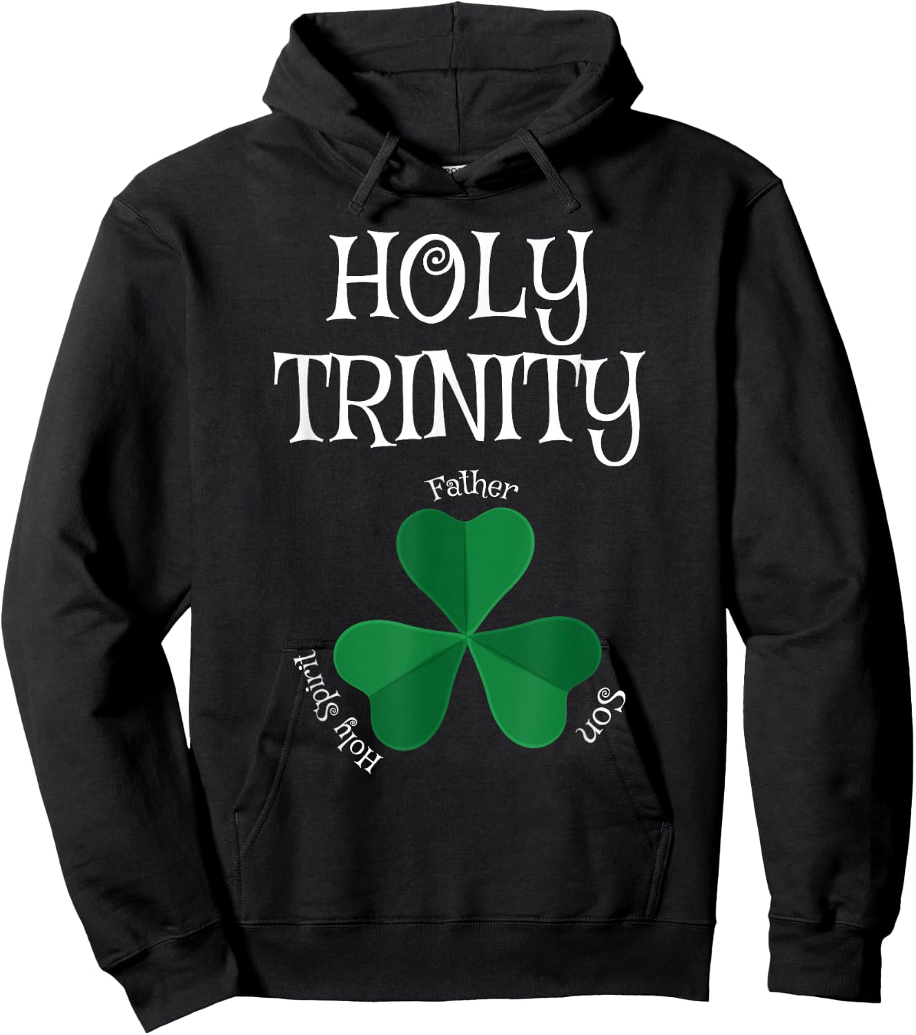 Christian St Patricks Day - Shamrock Holy Trinity Hoodie - Hoodie | Black