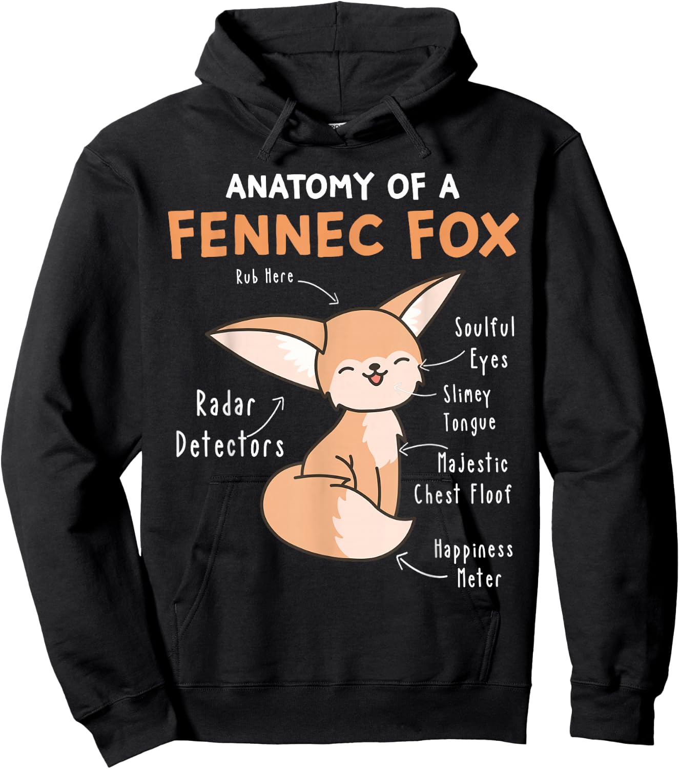 Anatomy Of A Fennec Fox Cute Fennec Fox Lover Gift Hoodie - Hoodie | Black