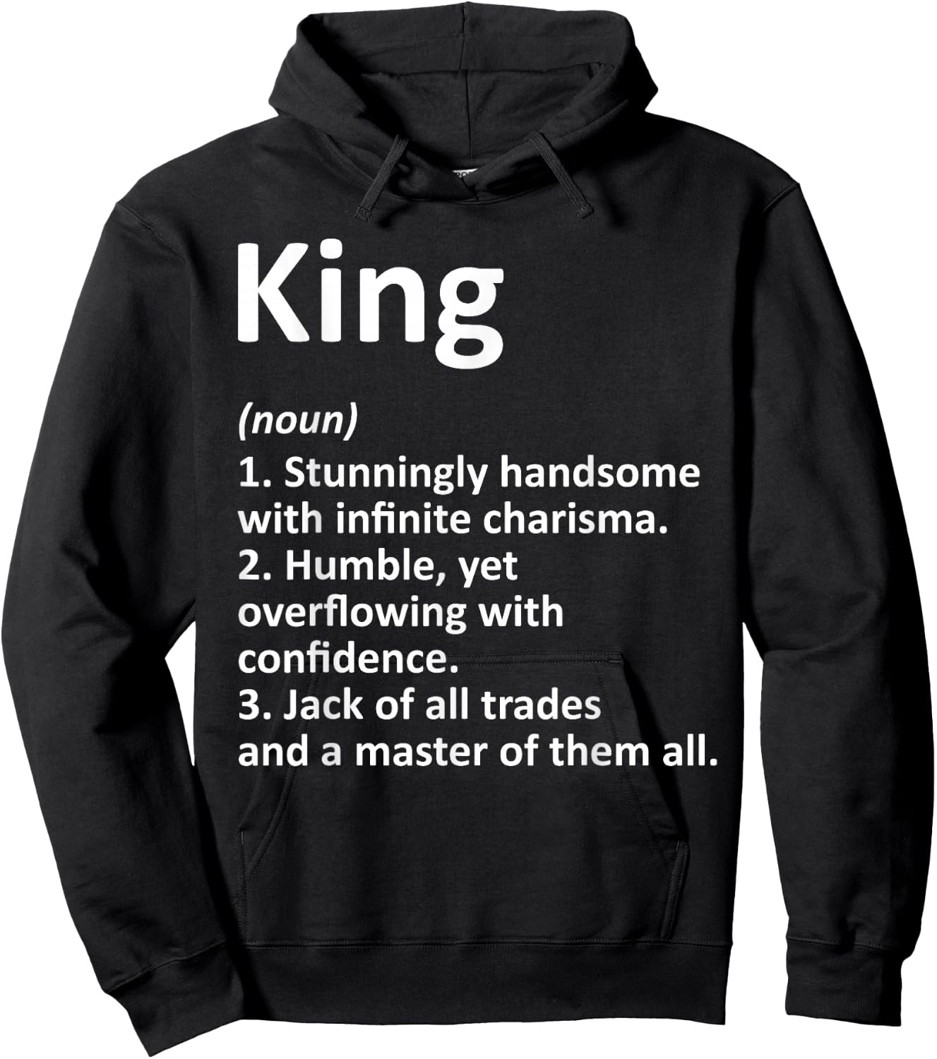 King Definition Personalized Name Funny Birthday Gift Hoodie - Hoodie | Black