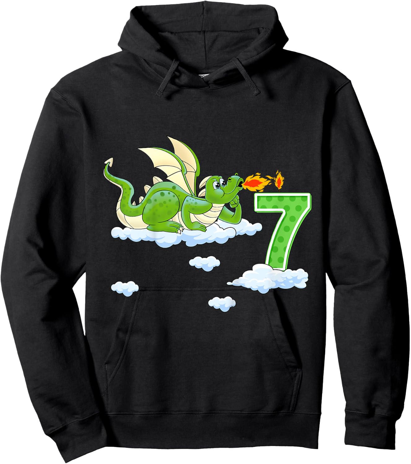 Kids Dragon 7 Year Old Birthday Outfit Boy Knight 7th Birthday Hoodie - Hoodie | Black