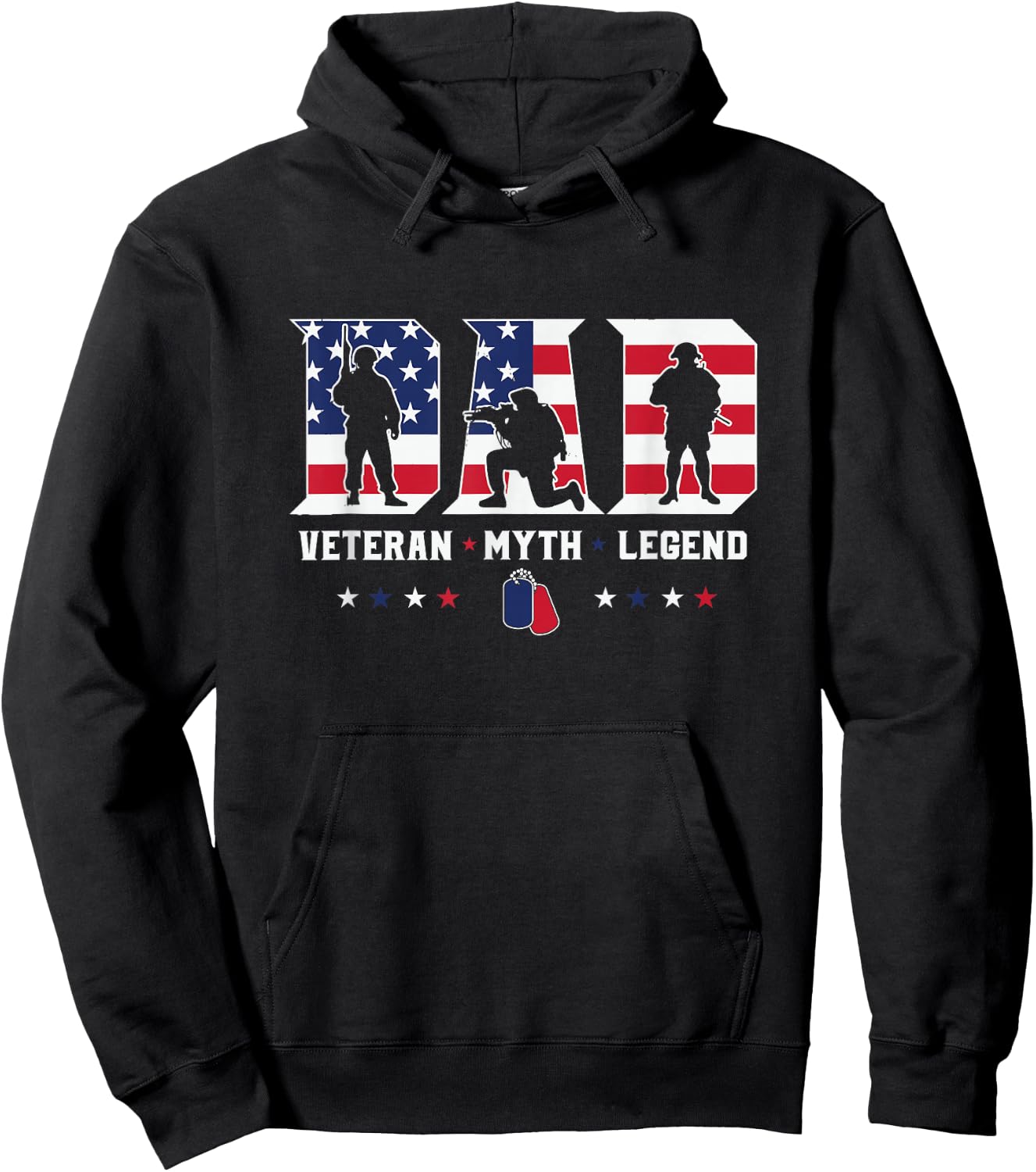 Dad Veteran Myth Legend Shirt, Dad Veteran Hoodie - Hoodie | Black