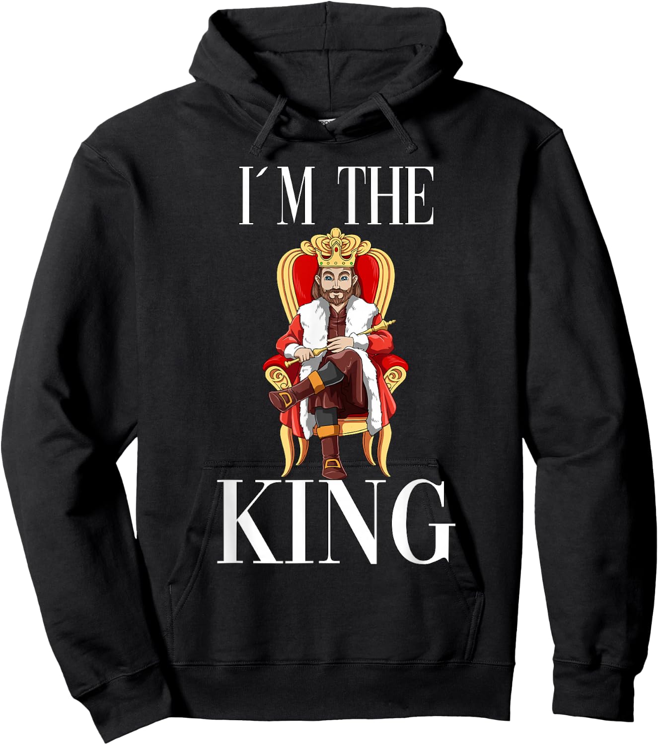 King throne scepter crown monarch nobility Hoodie - Hoodie | Black